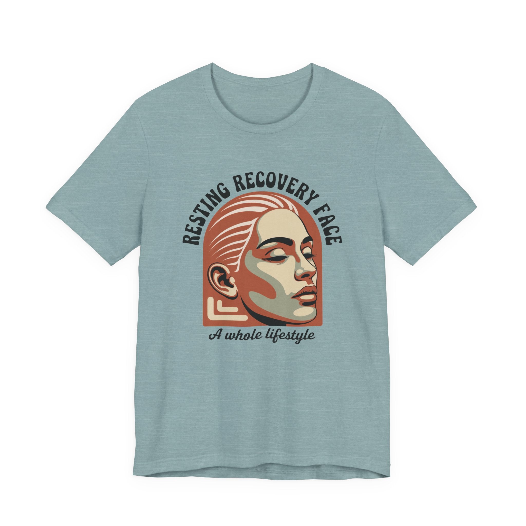 RESTING RECOVERY FACE — Vintage 1970s Retro Beauty Graphic Shirt