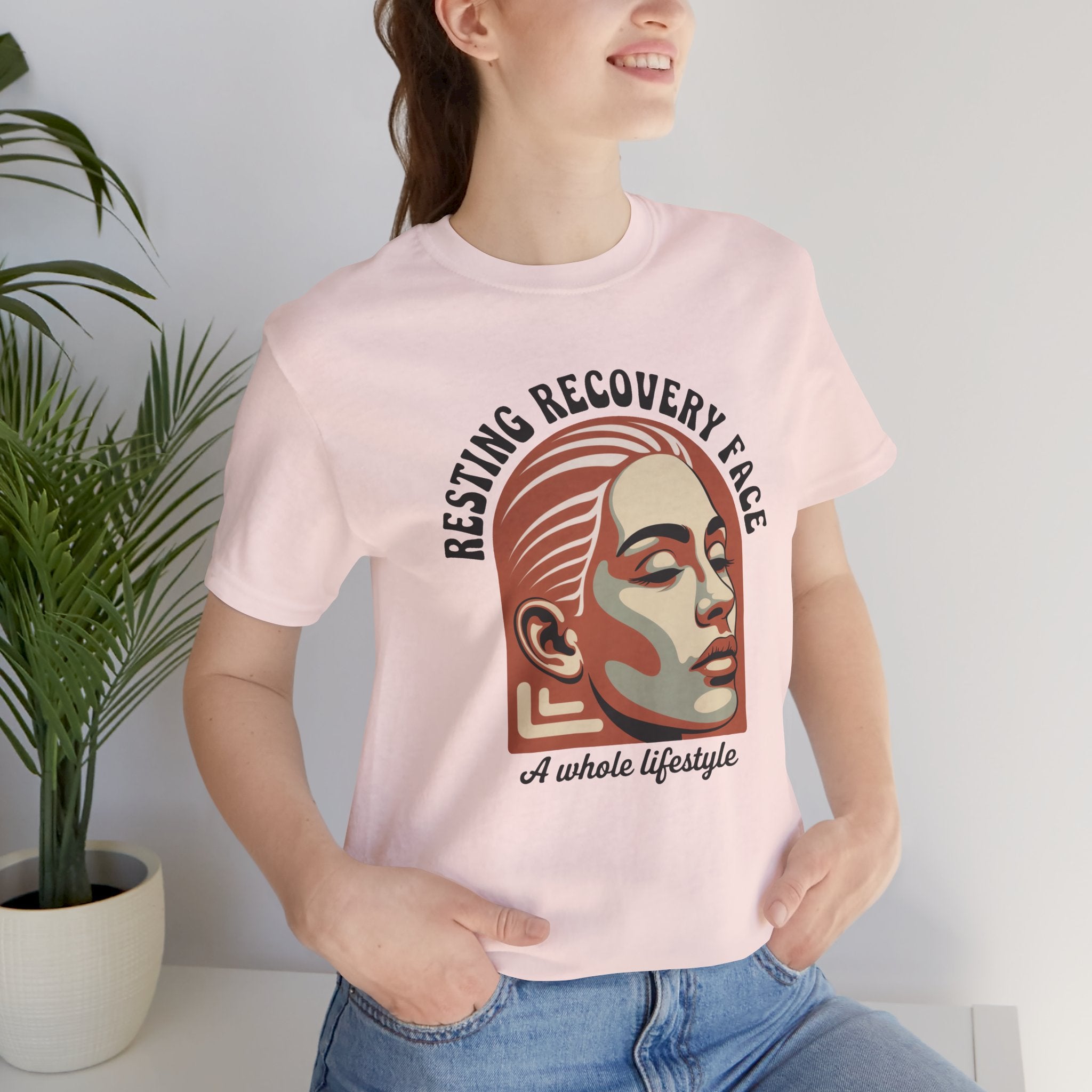 RESTING RECOVERY FACE — Vintage 1970s Retro Beauty Graphic Shirt