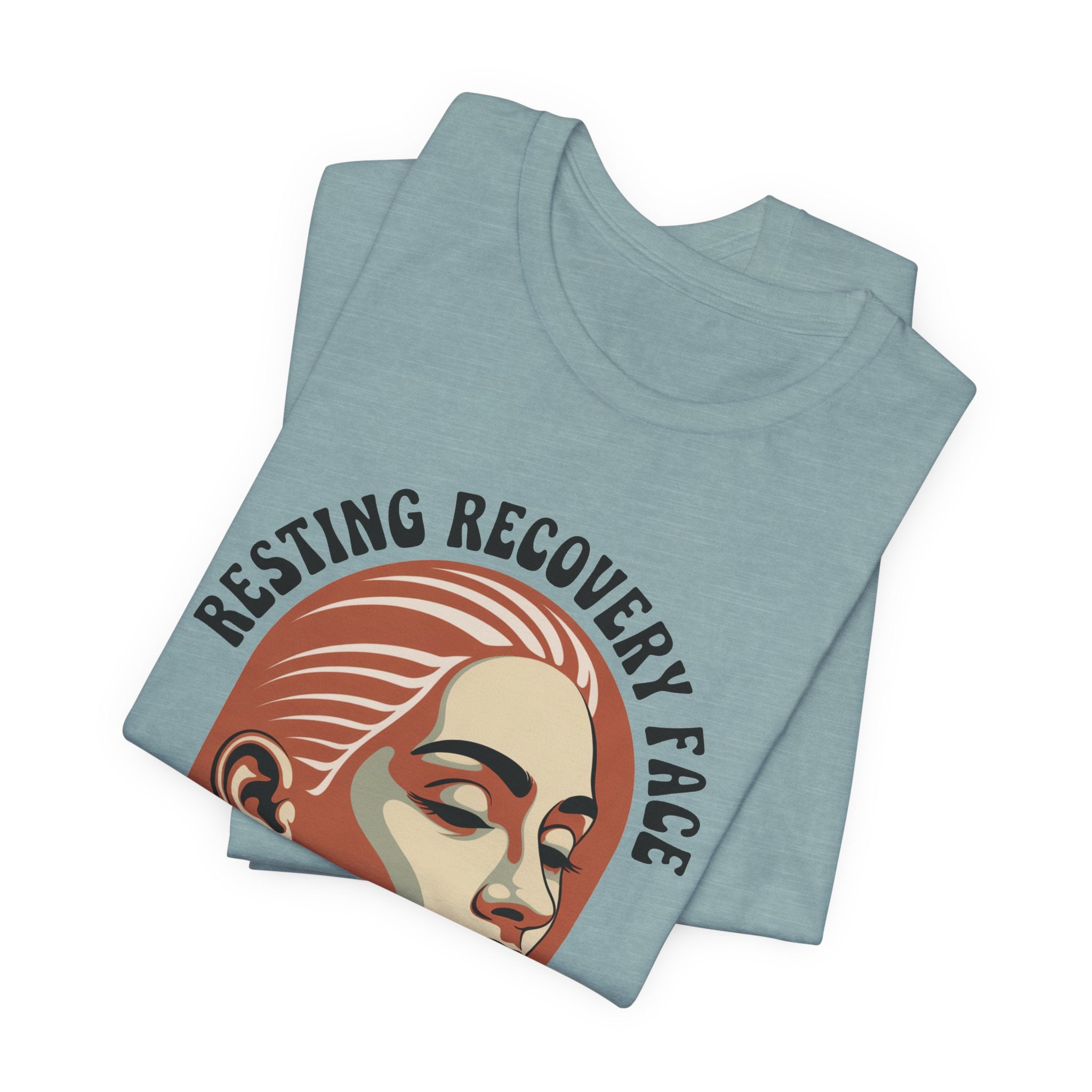 RESTING RECOVERY FACE — Vintage 1970s Retro Beauty Graphic Shirt