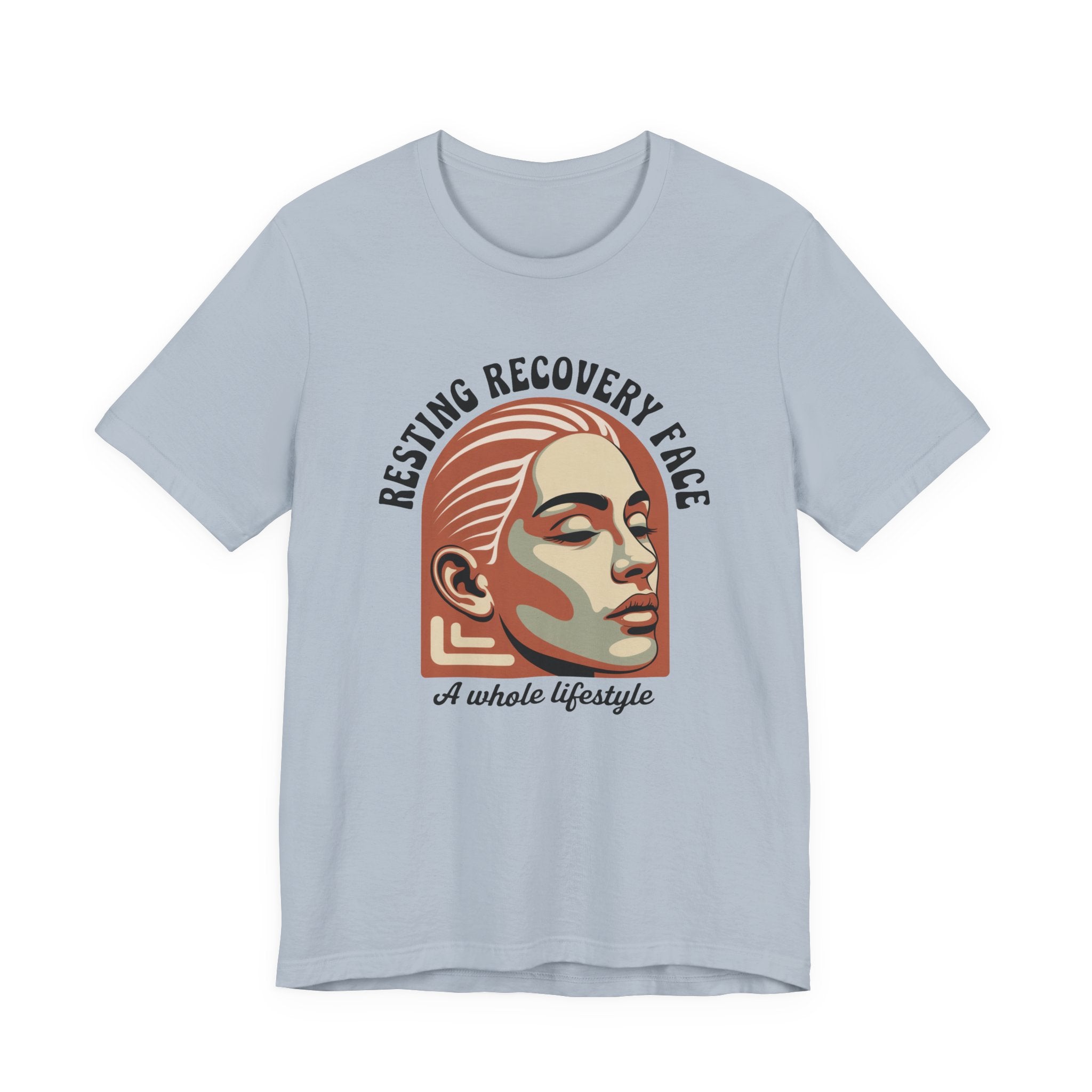 RESTING RECOVERY FACE — Vintage 1970s Retro Beauty Graphic Shirt