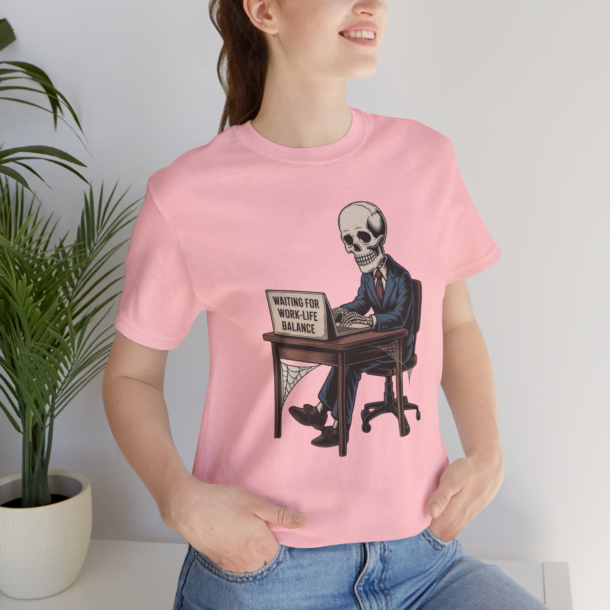 Waiting for Work-Life Balance Skeleton Tee