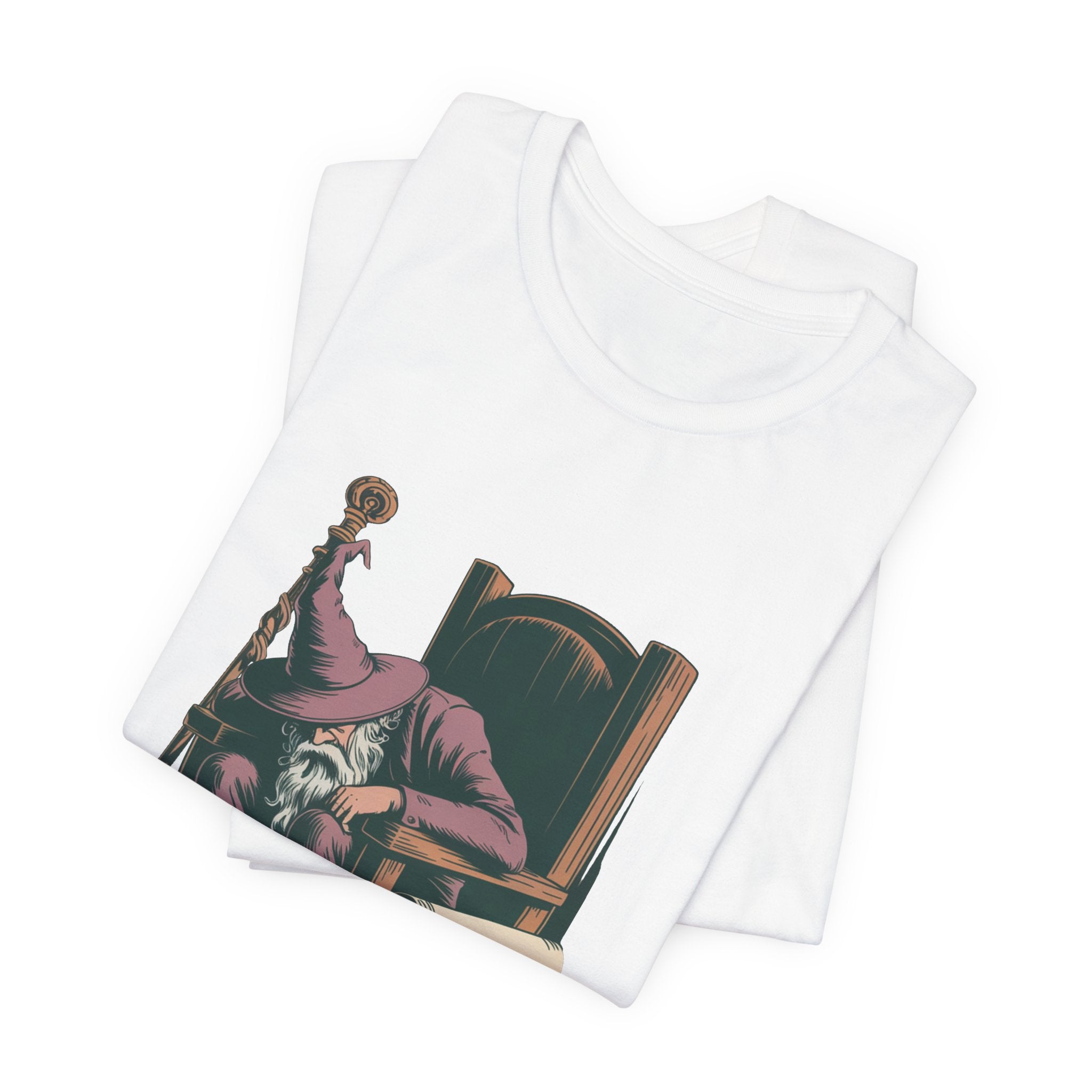 Out of Magic Wizard Tee — Vintage Woodcut Tired Wizard Shirt