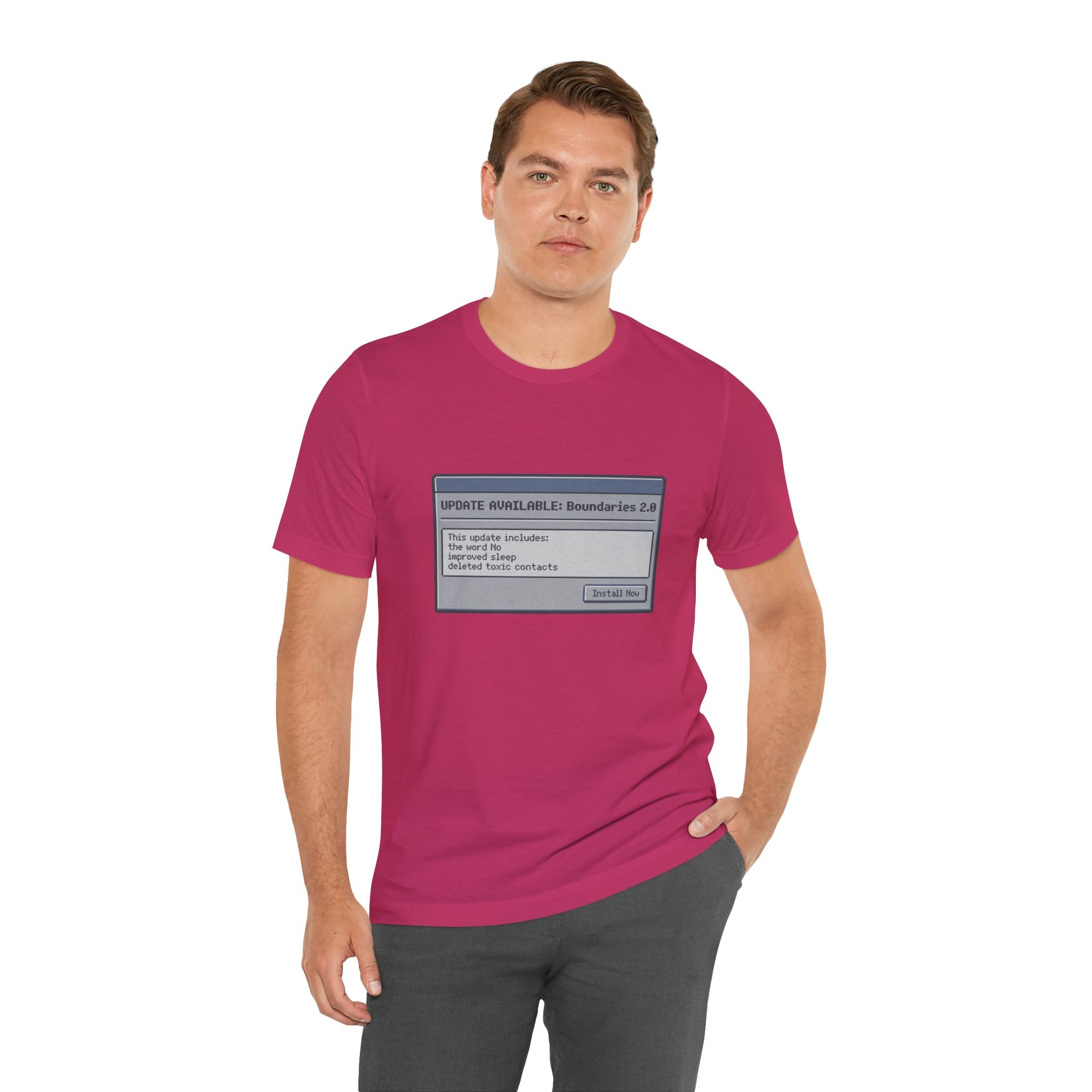 "Update Available: Boundaries 2.0" Retro OS Graphic Shirt