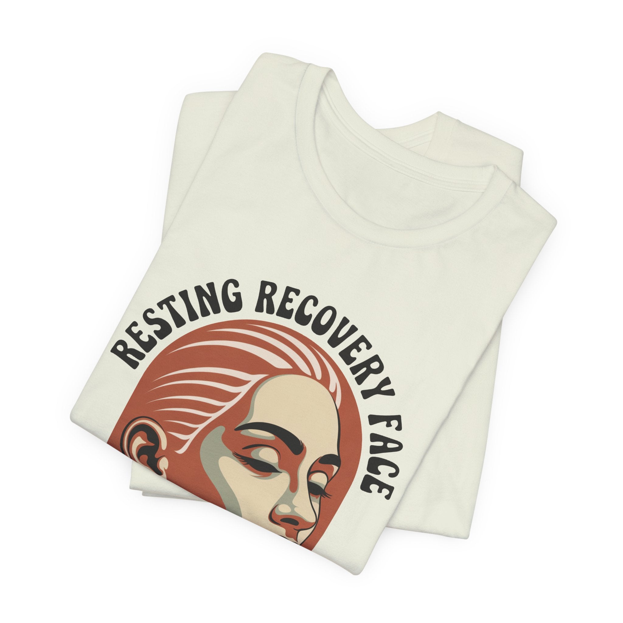 RESTING RECOVERY FACE — Vintage 1970s Retro Beauty Graphic Shirt