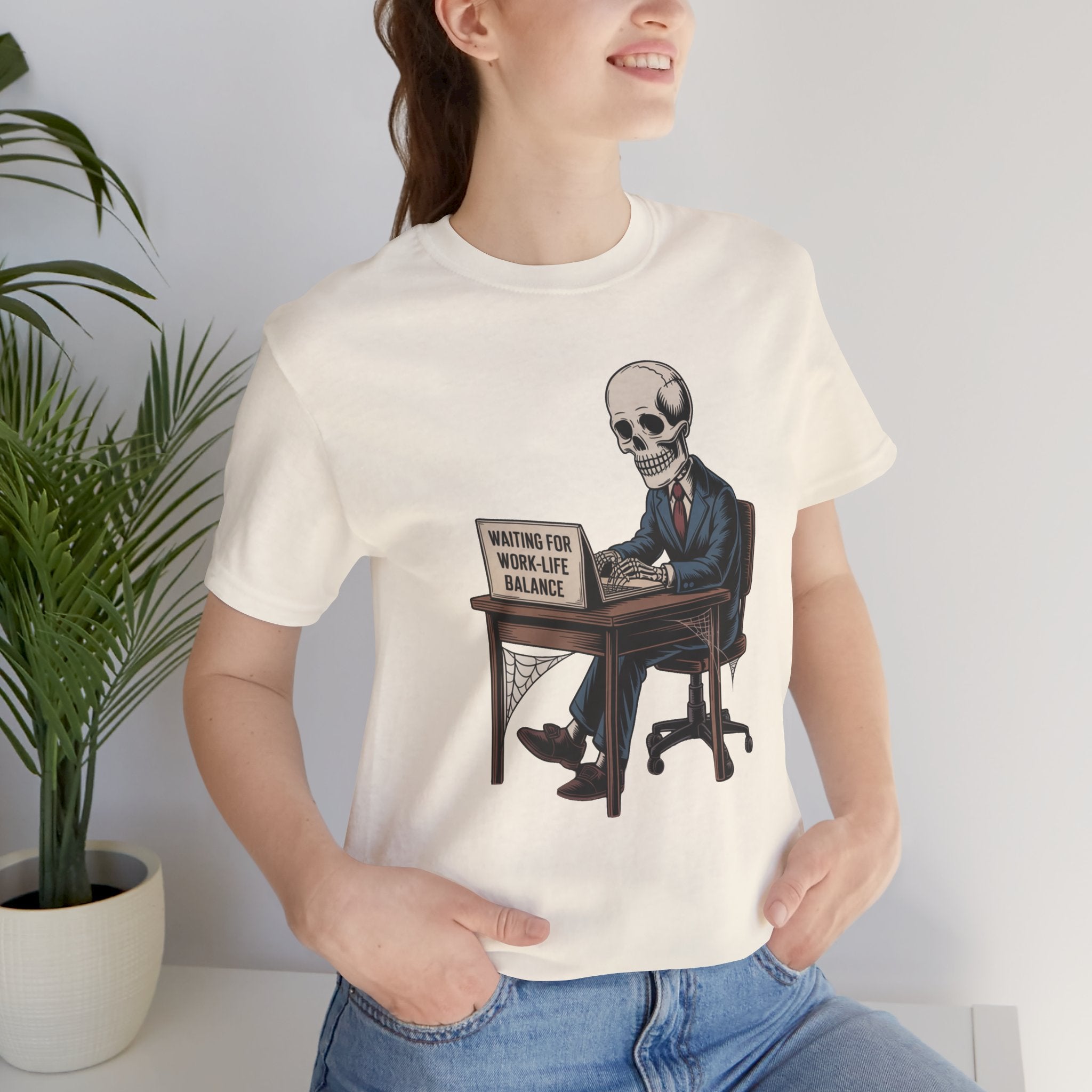 Waiting for Work-Life Balance Skeleton Tee