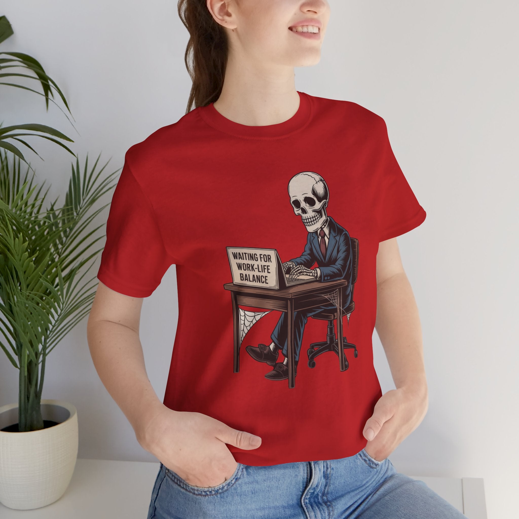 Waiting for Work-Life Balance Skeleton Tee
