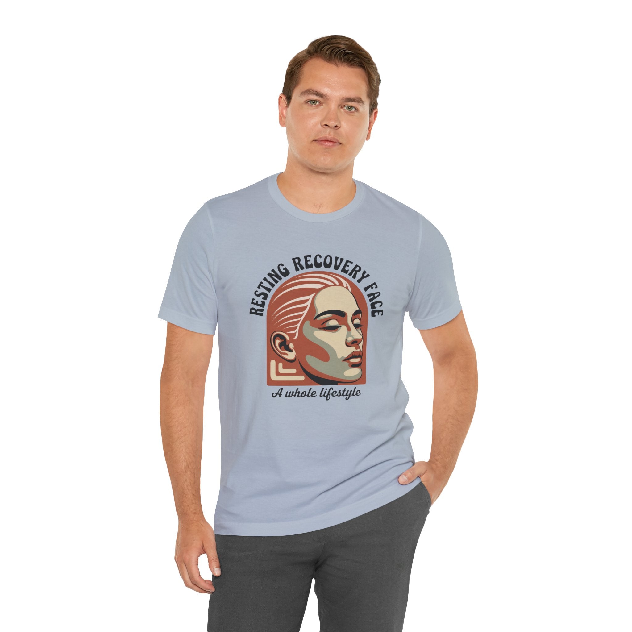 RESTING RECOVERY FACE — Vintage 1970s Retro Beauty Graphic Shirt