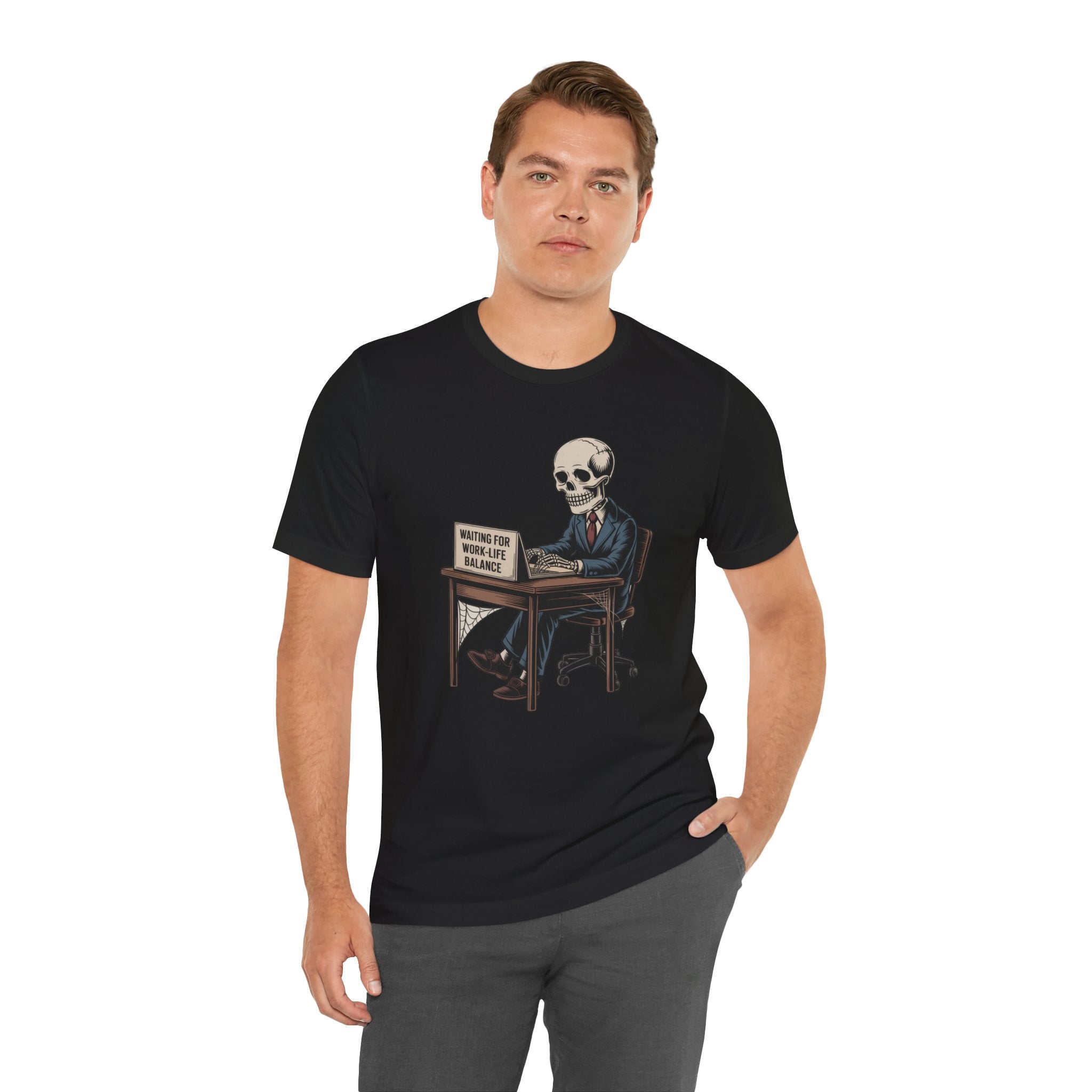 Waiting for Work-Life Balance Skeleton Tee
