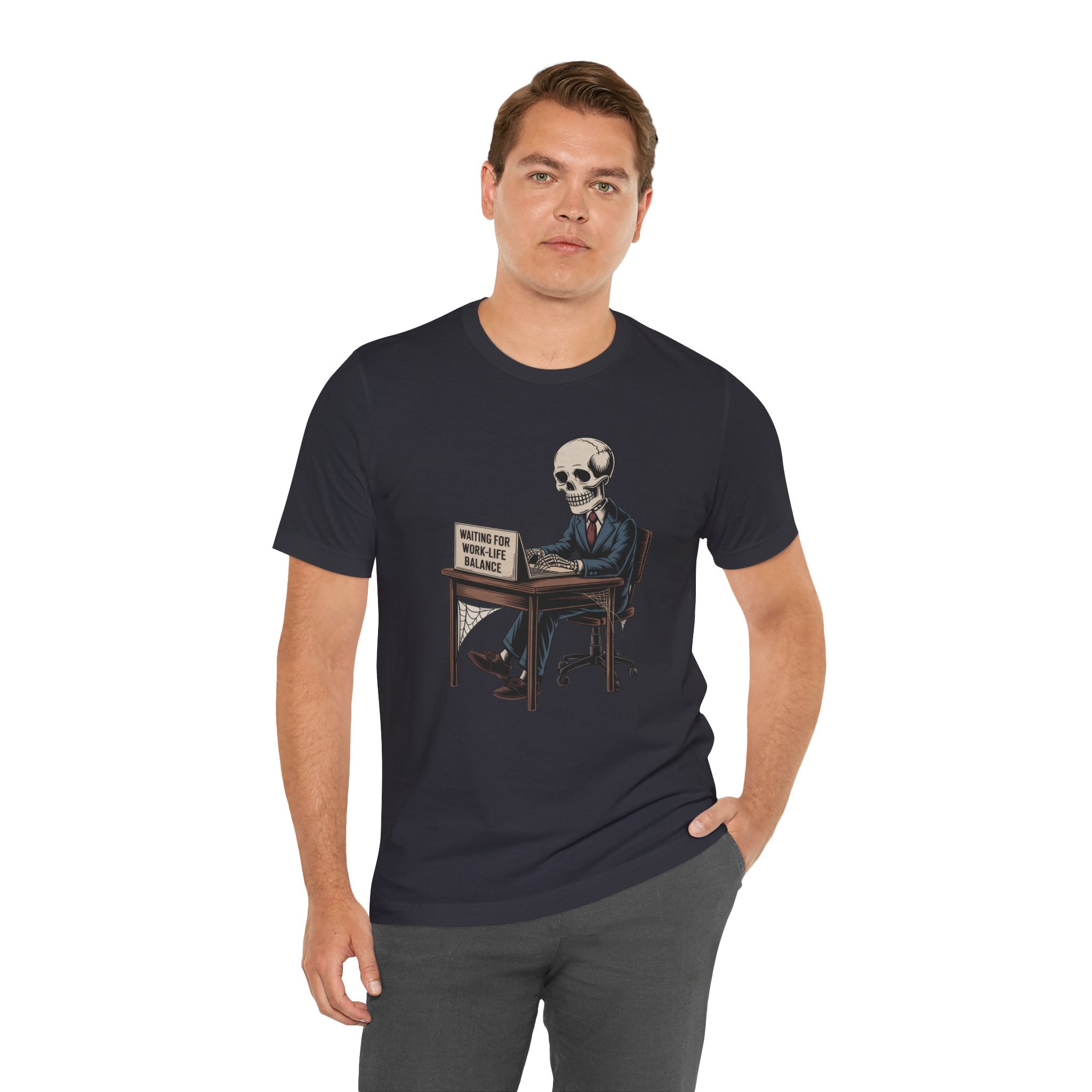 Waiting for Work-Life Balance Skeleton Tee