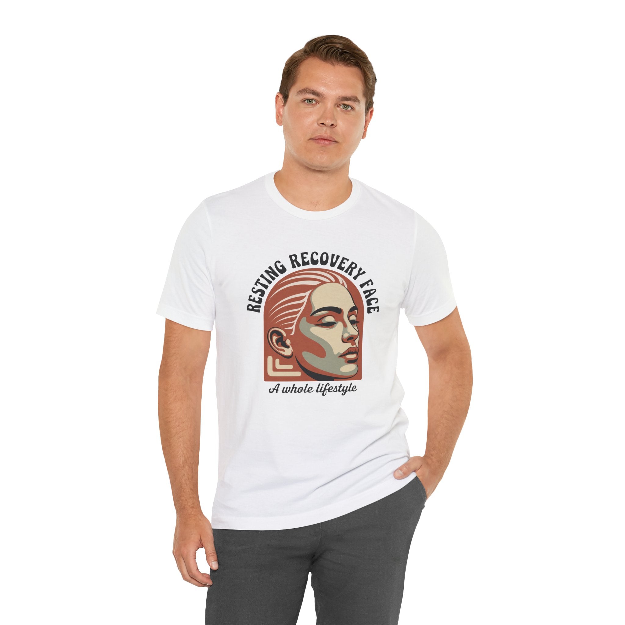 RESTING RECOVERY FACE — Vintage 1970s Retro Beauty Graphic Shirt