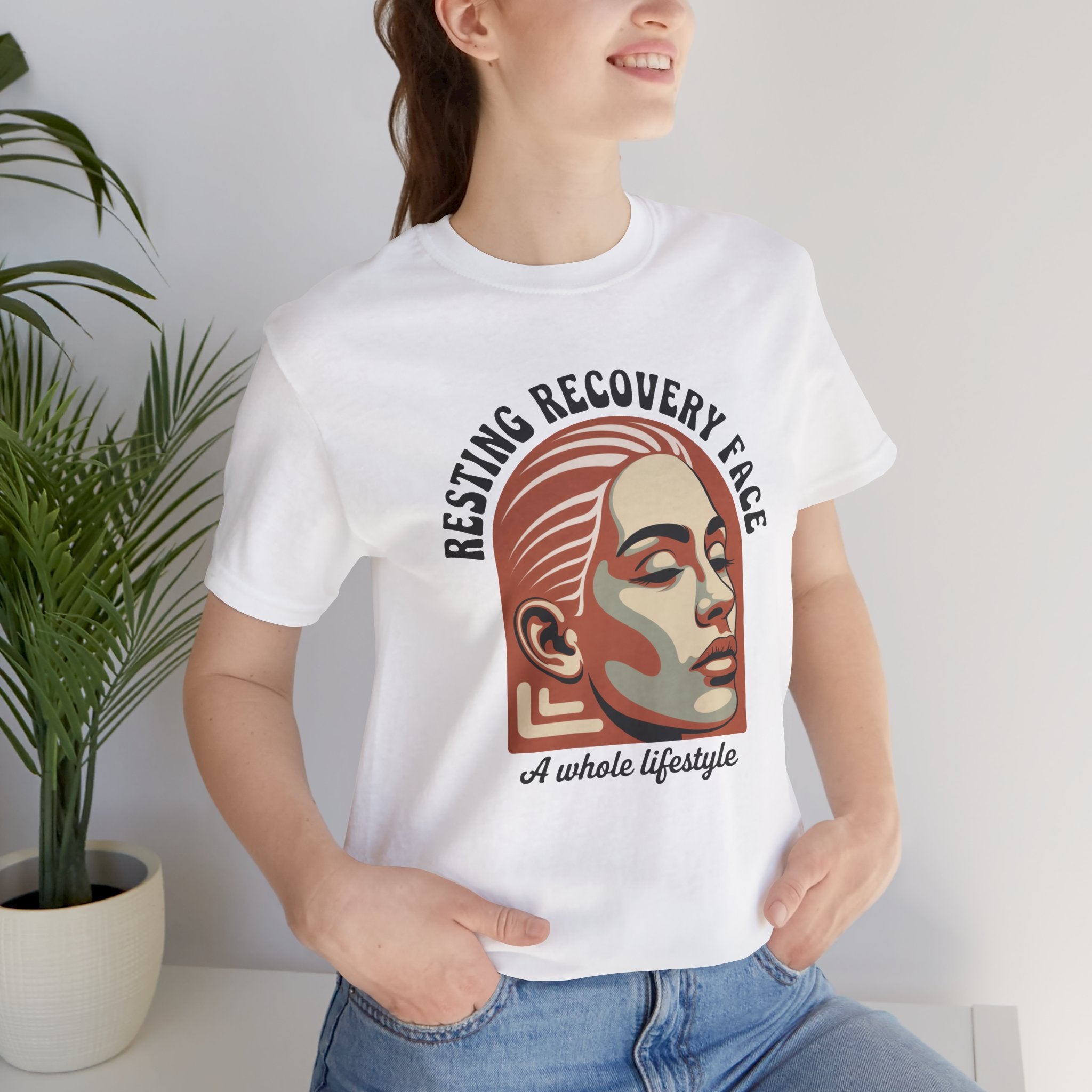 RESTING RECOVERY FACE — Vintage 1970s Retro Beauty Graphic Shirt