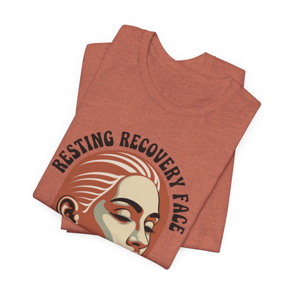 RESTING RECOVERY FACE — Vintage 1970s Retro Beauty Graphic Shirt