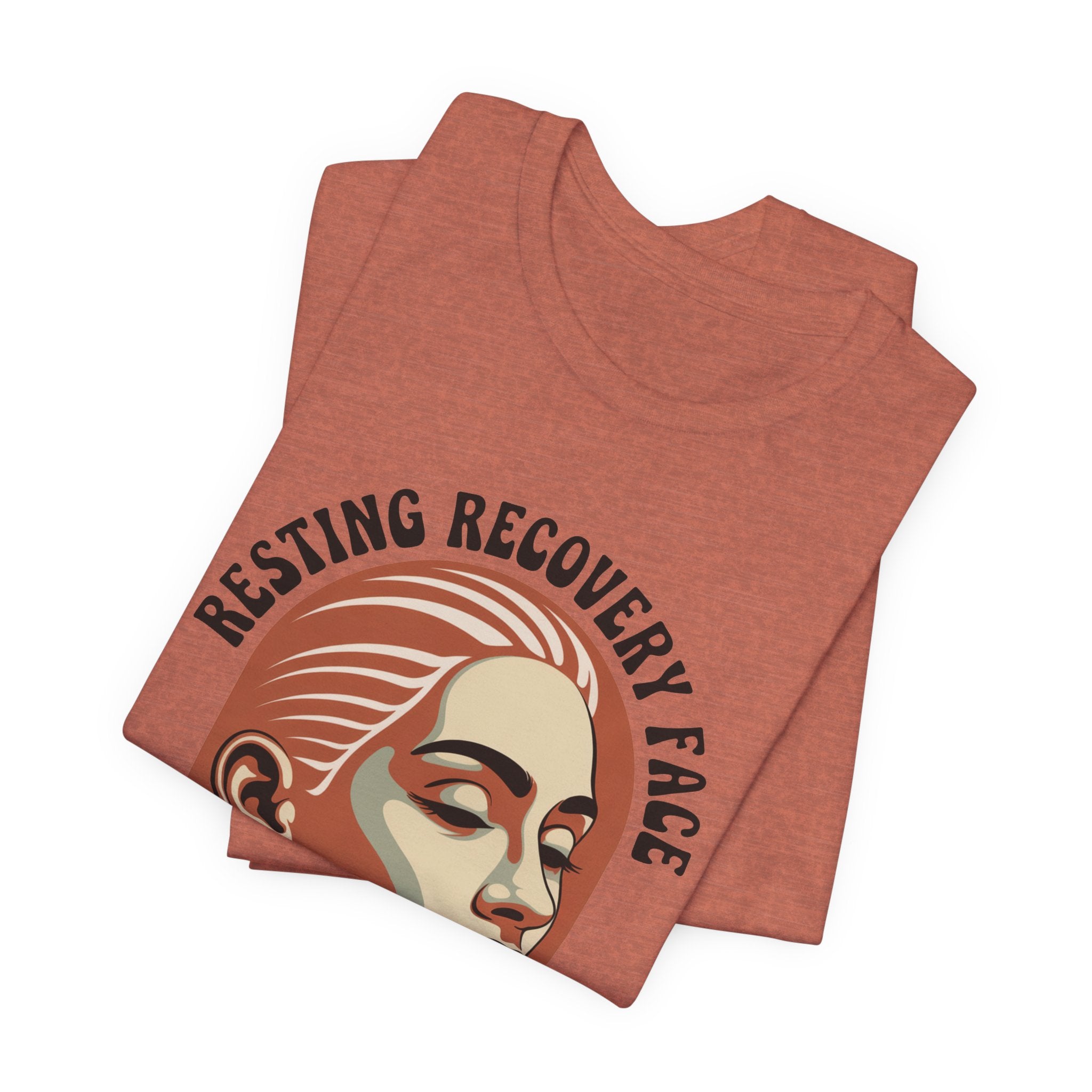 RESTING RECOVERY FACE — Vintage 1970s Retro Beauty Graphic Shirt