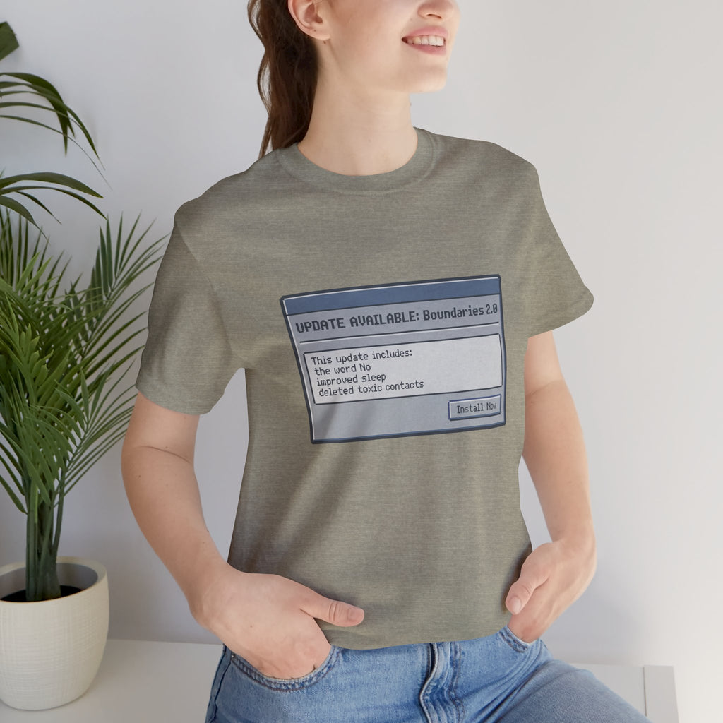 "Update Available: Boundaries 2.0" Retro OS Graphic Shirt