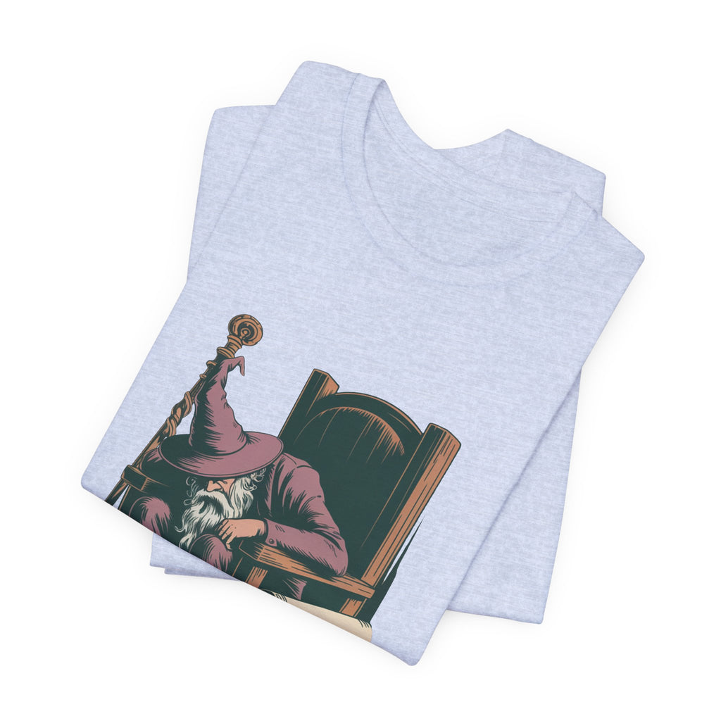 Out of Magic Wizard Tee — Vintage Woodcut Tired Wizard Shirt