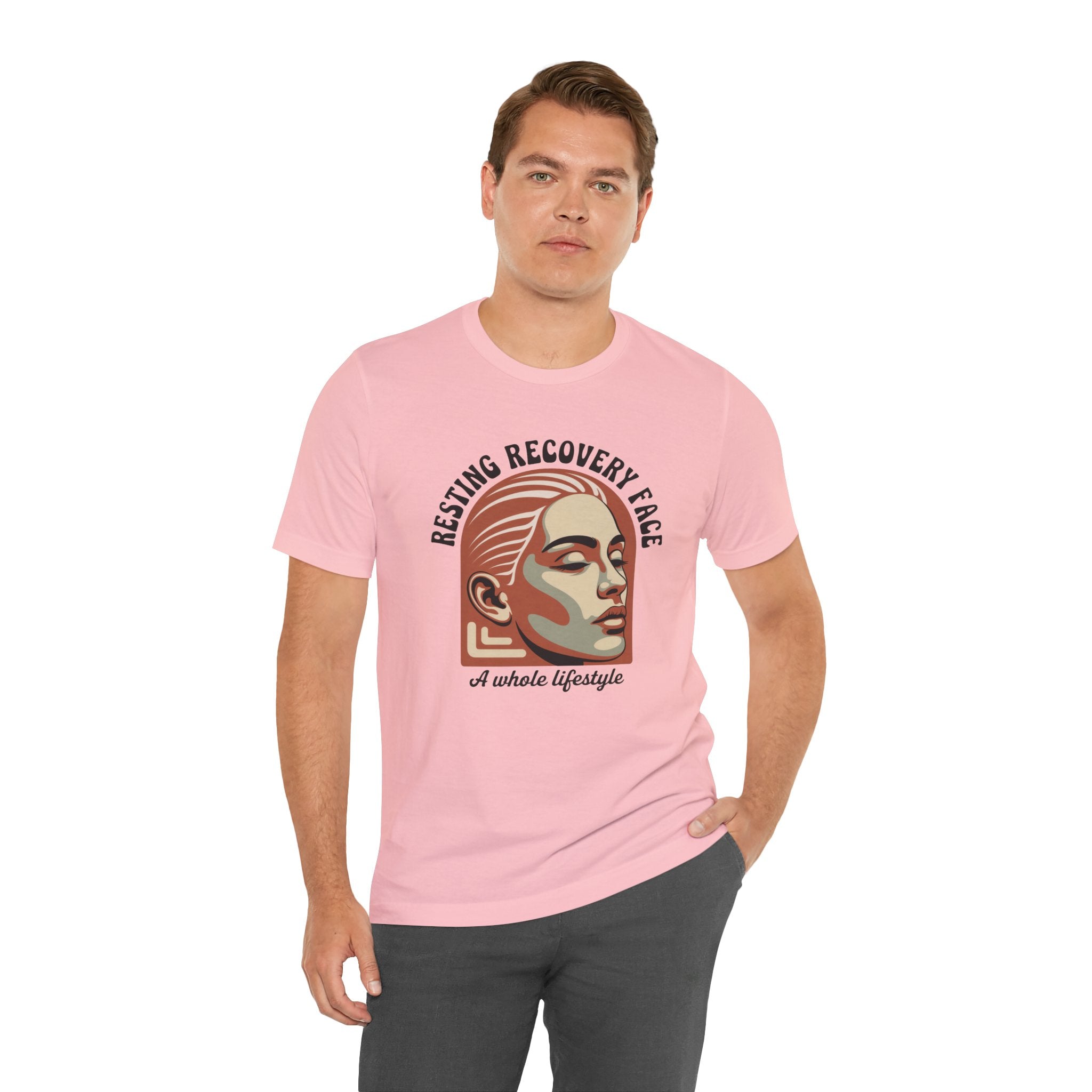 RESTING RECOVERY FACE — Vintage 1970s Retro Beauty Graphic Shirt