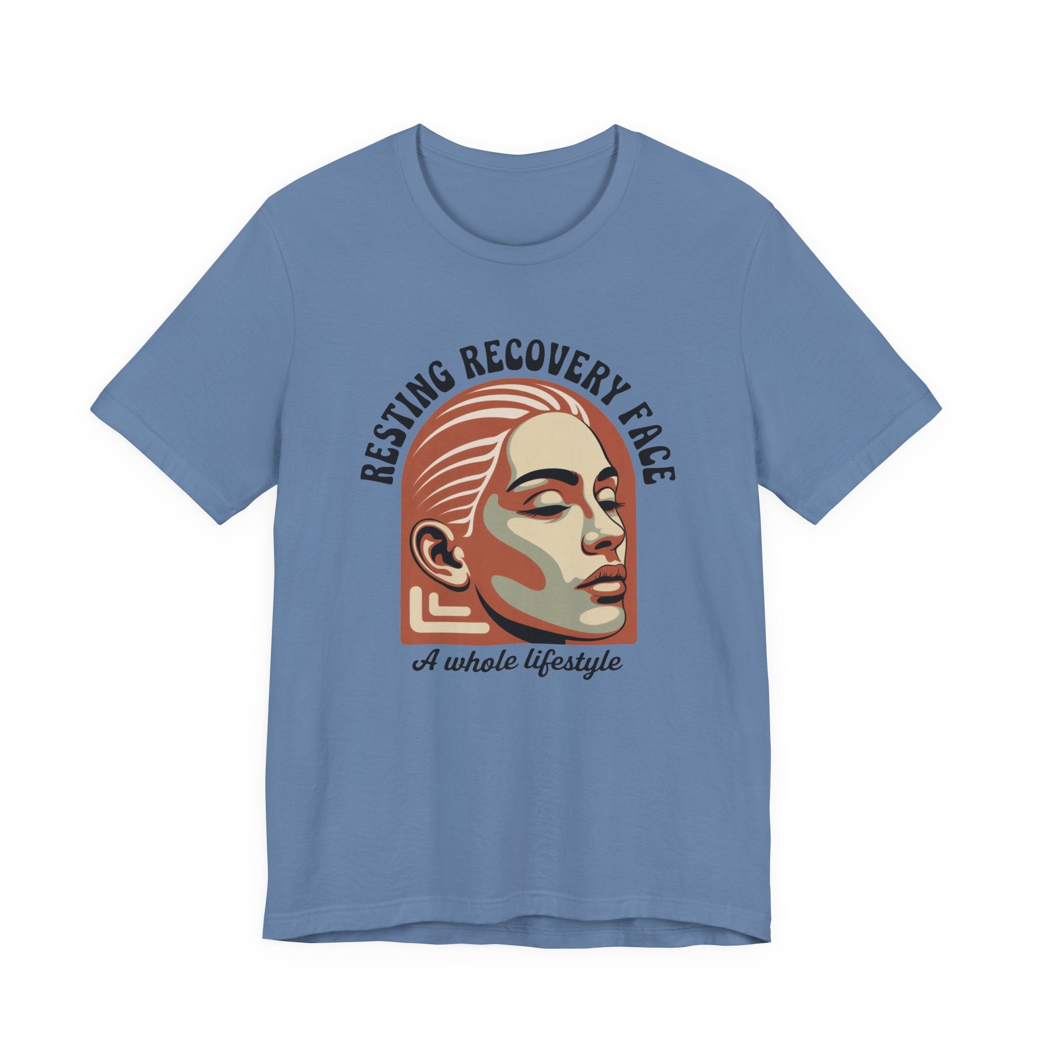 RESTING RECOVERY FACE — Vintage 1970s Retro Beauty Graphic Shirt