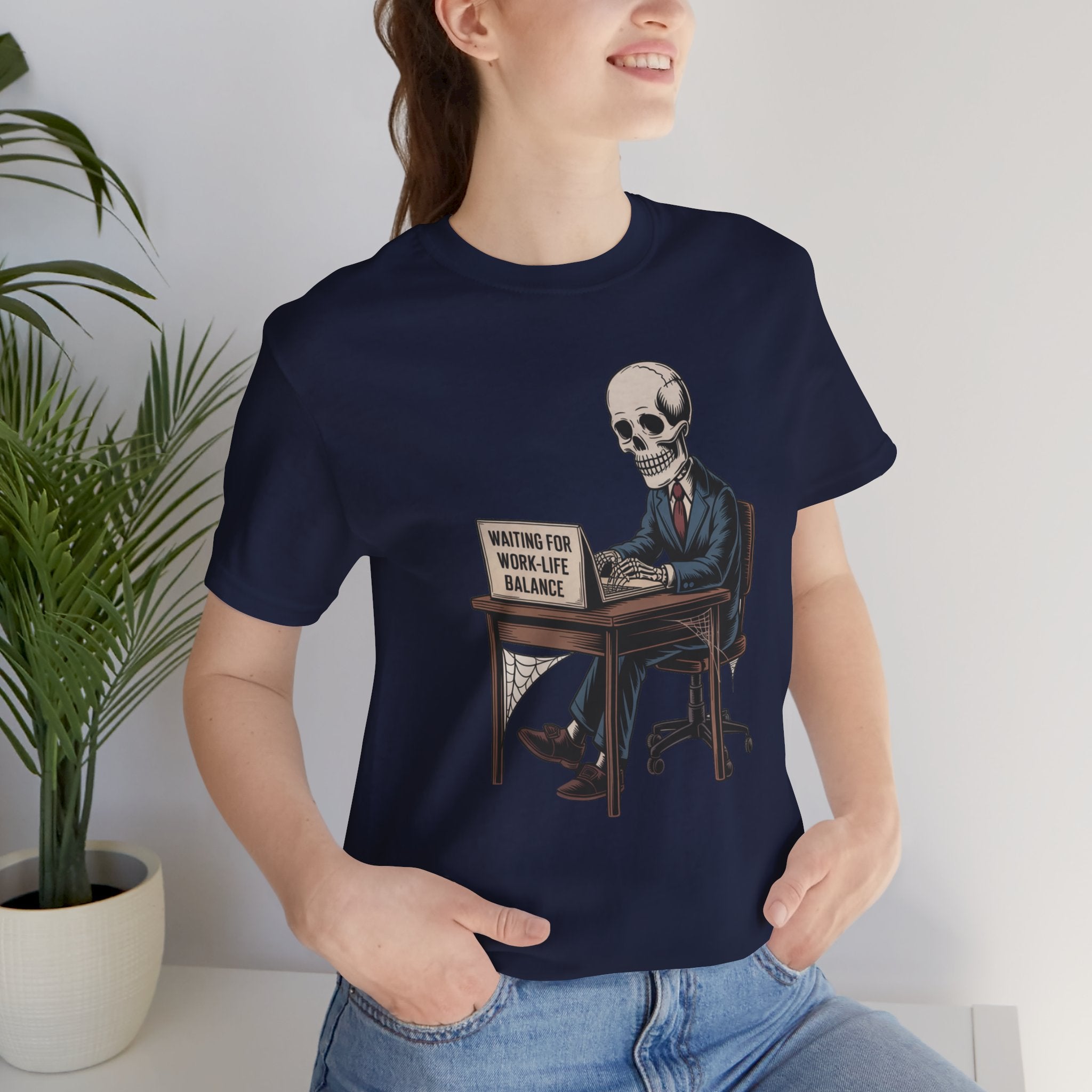 Waiting for Work-Life Balance Skeleton Tee