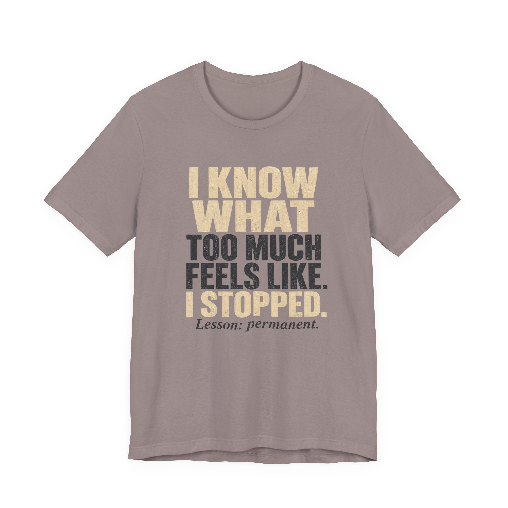I Know What Too Much Feels Like I Stopped Unisex T-Shirt