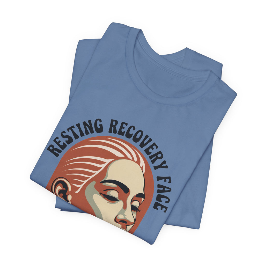 RESTING RECOVERY FACE — Vintage 1970s Retro Beauty Graphic Shirt