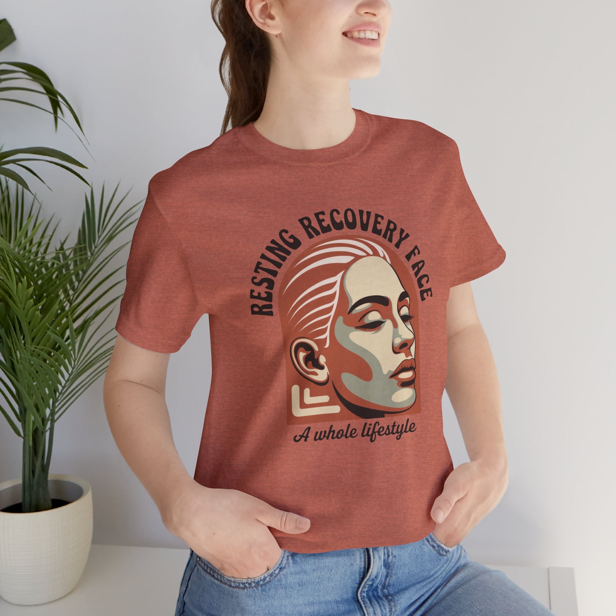 RESTING RECOVERY FACE — Vintage 1970s Retro Beauty Graphic Shirt
