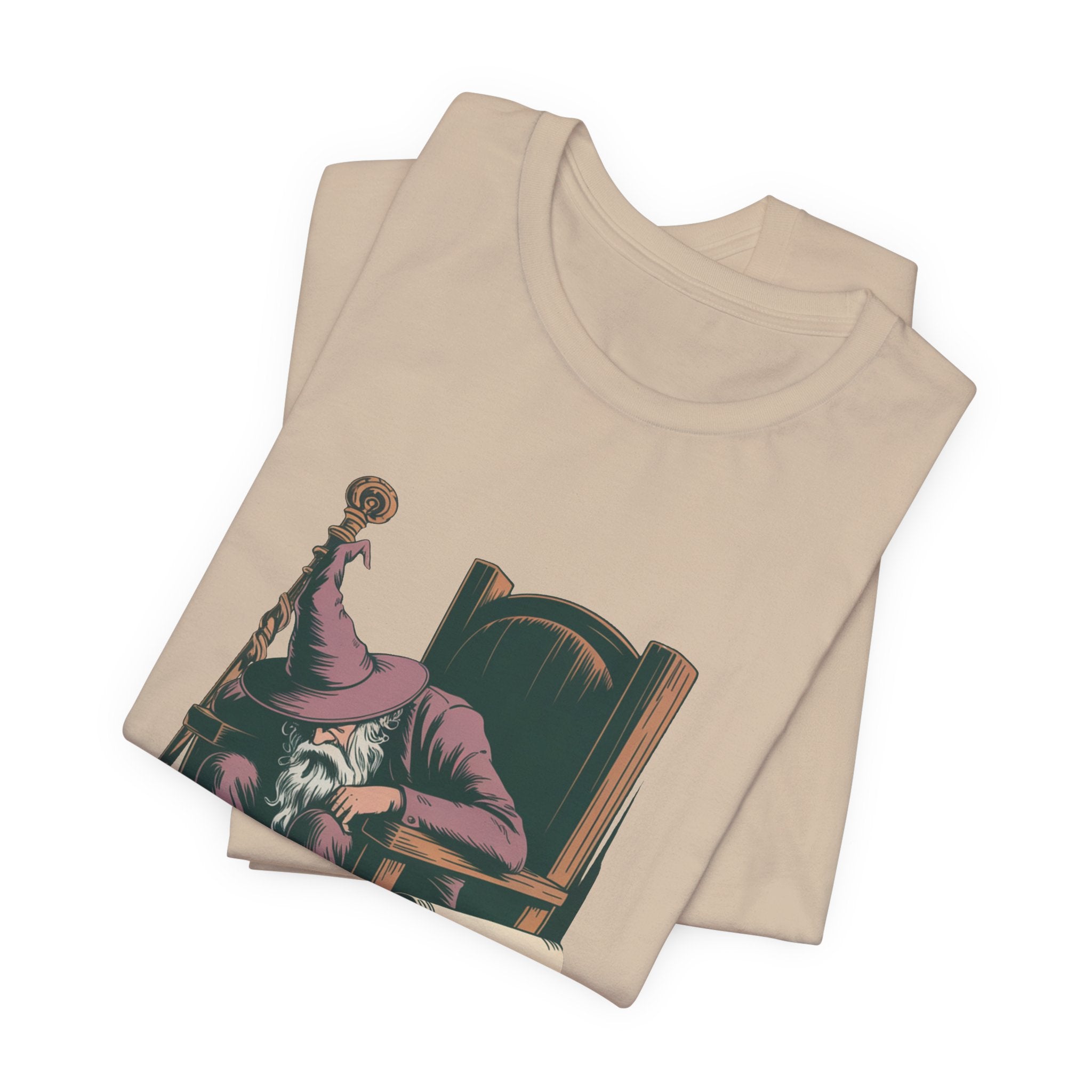 Out of Magic Wizard Tee — Vintage Woodcut Tired Wizard Shirt
