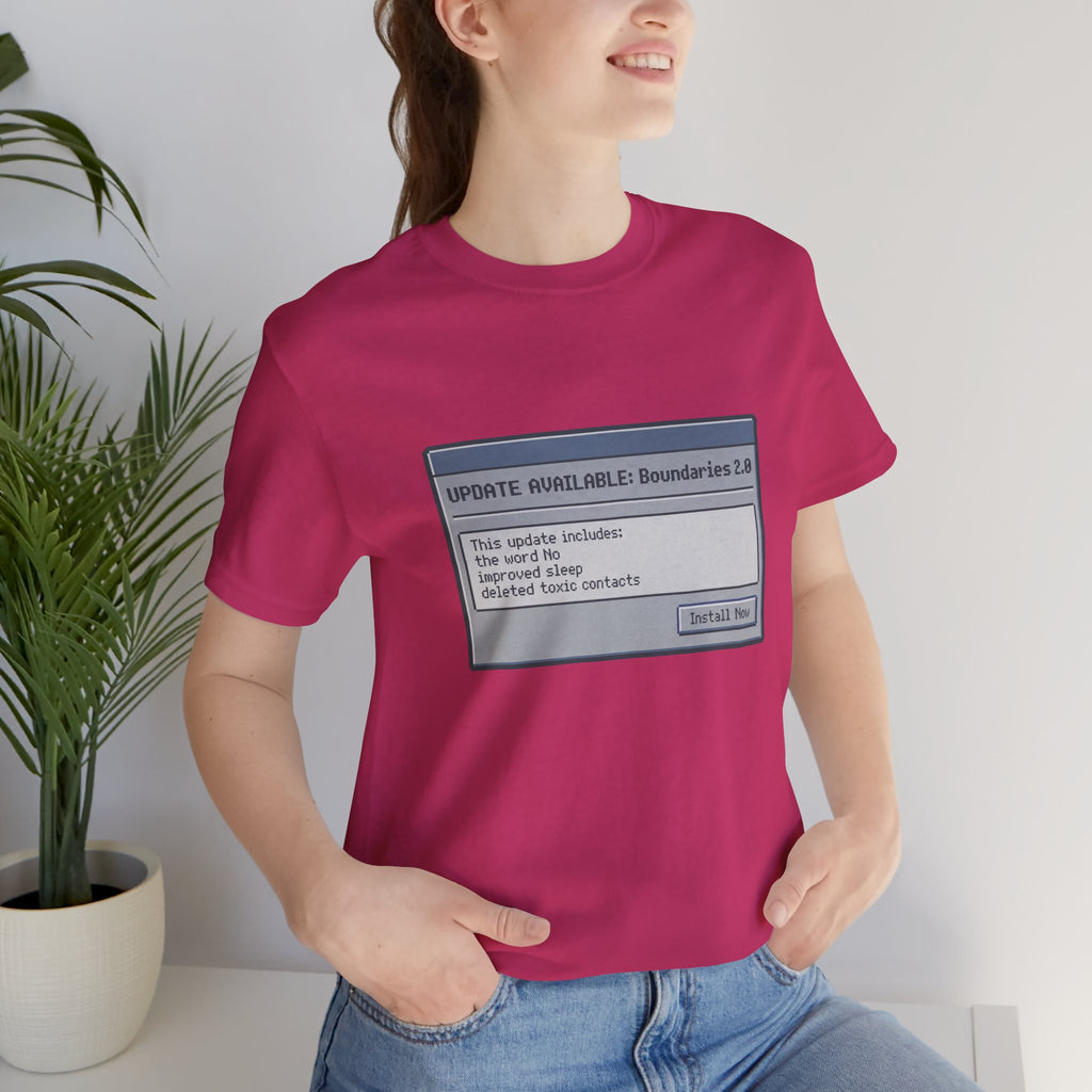 "Update Available: Boundaries 2.0" Retro OS Graphic Shirt