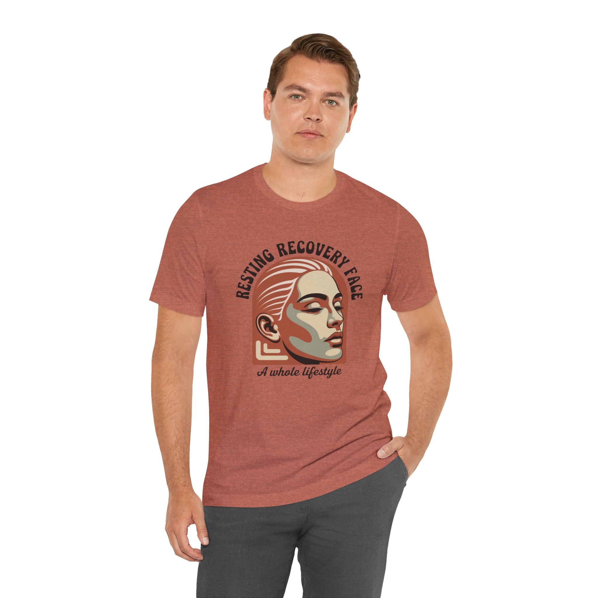 RESTING RECOVERY FACE — Vintage 1970s Retro Beauty Graphic Shirt