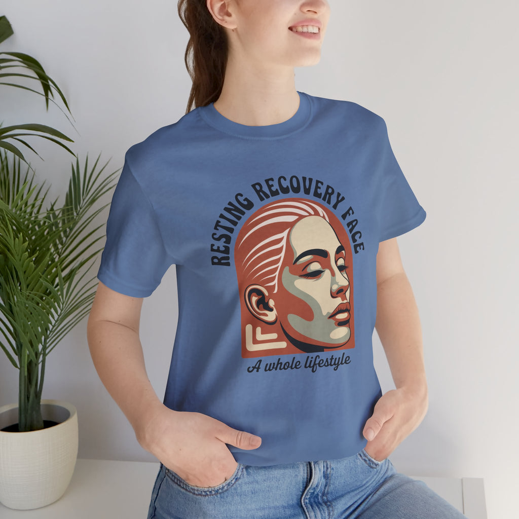 RESTING RECOVERY FACE — Vintage 1970s Retro Beauty Graphic Shirt