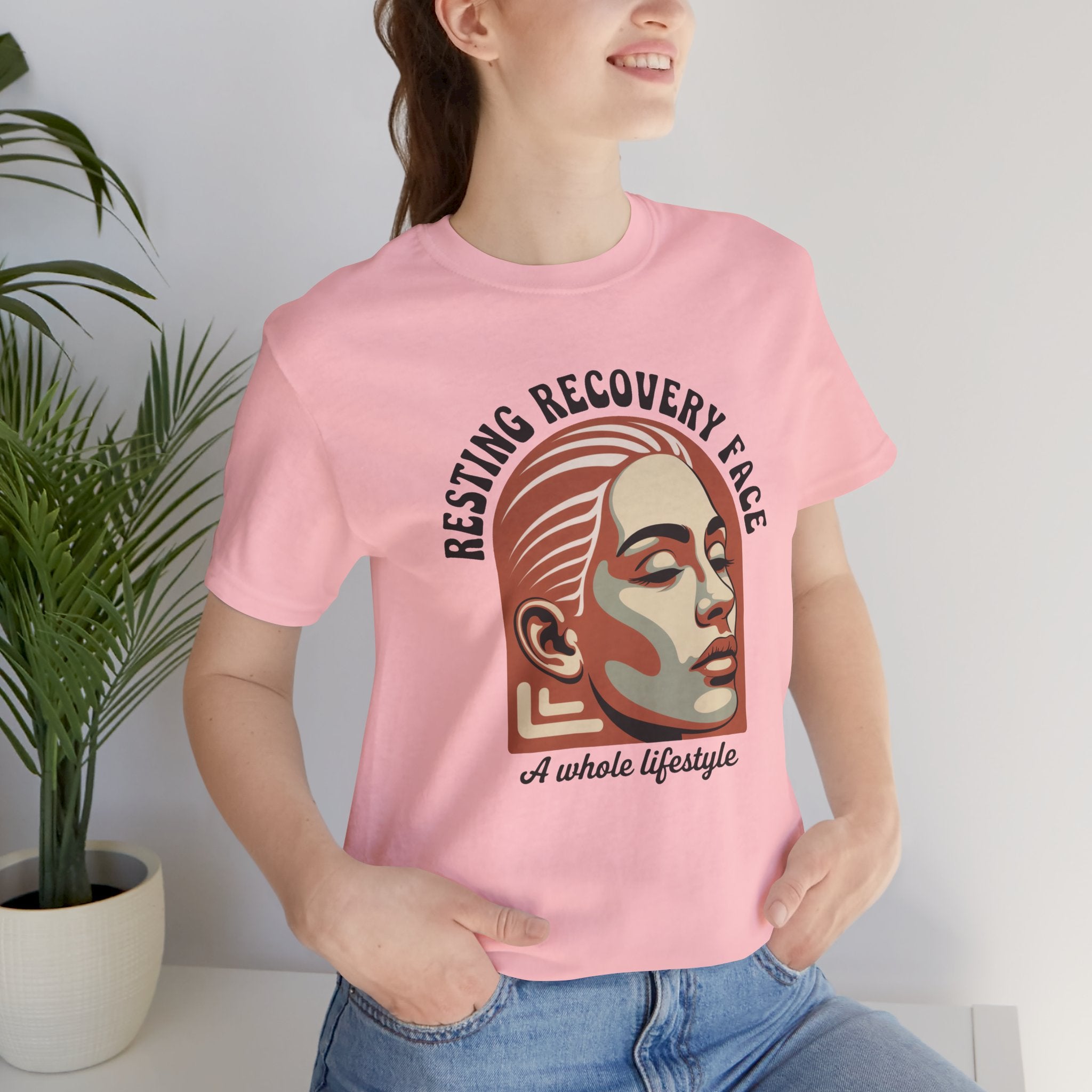 RESTING RECOVERY FACE — Vintage 1970s Retro Beauty Graphic Shirt