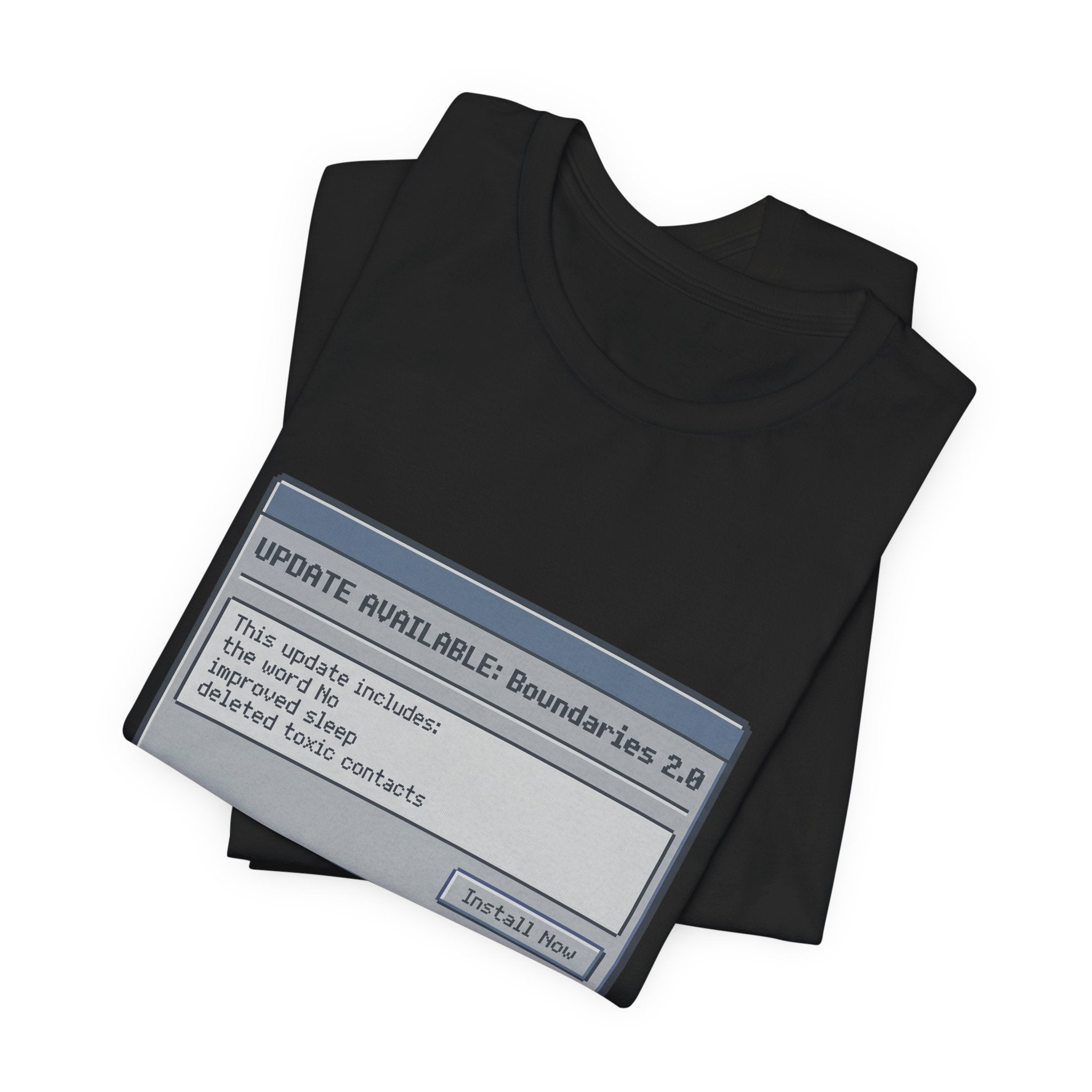 "Update Available: Boundaries 2.0" Retro OS Graphic Shirt