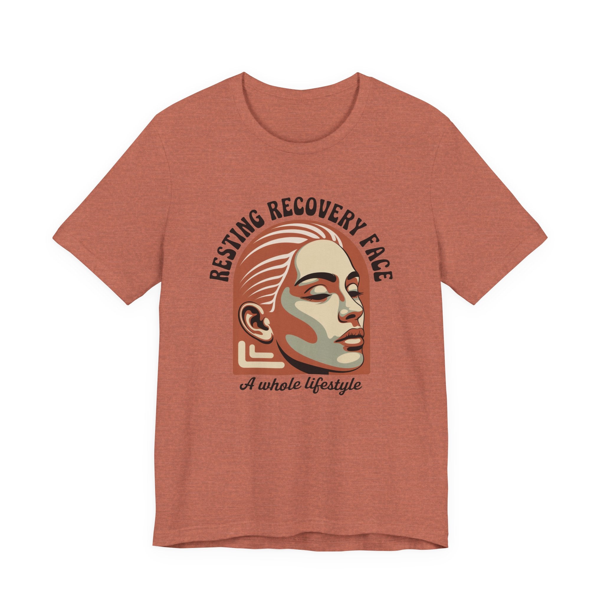 RESTING RECOVERY FACE — Vintage 1970s Retro Beauty Graphic Shirt