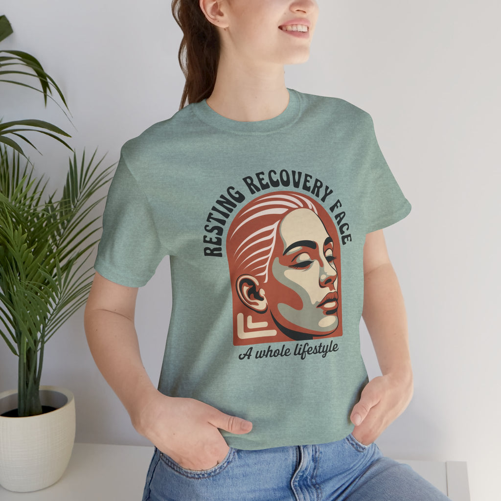 RESTING RECOVERY FACE — Vintage 1970s Retro Beauty Graphic Shirt