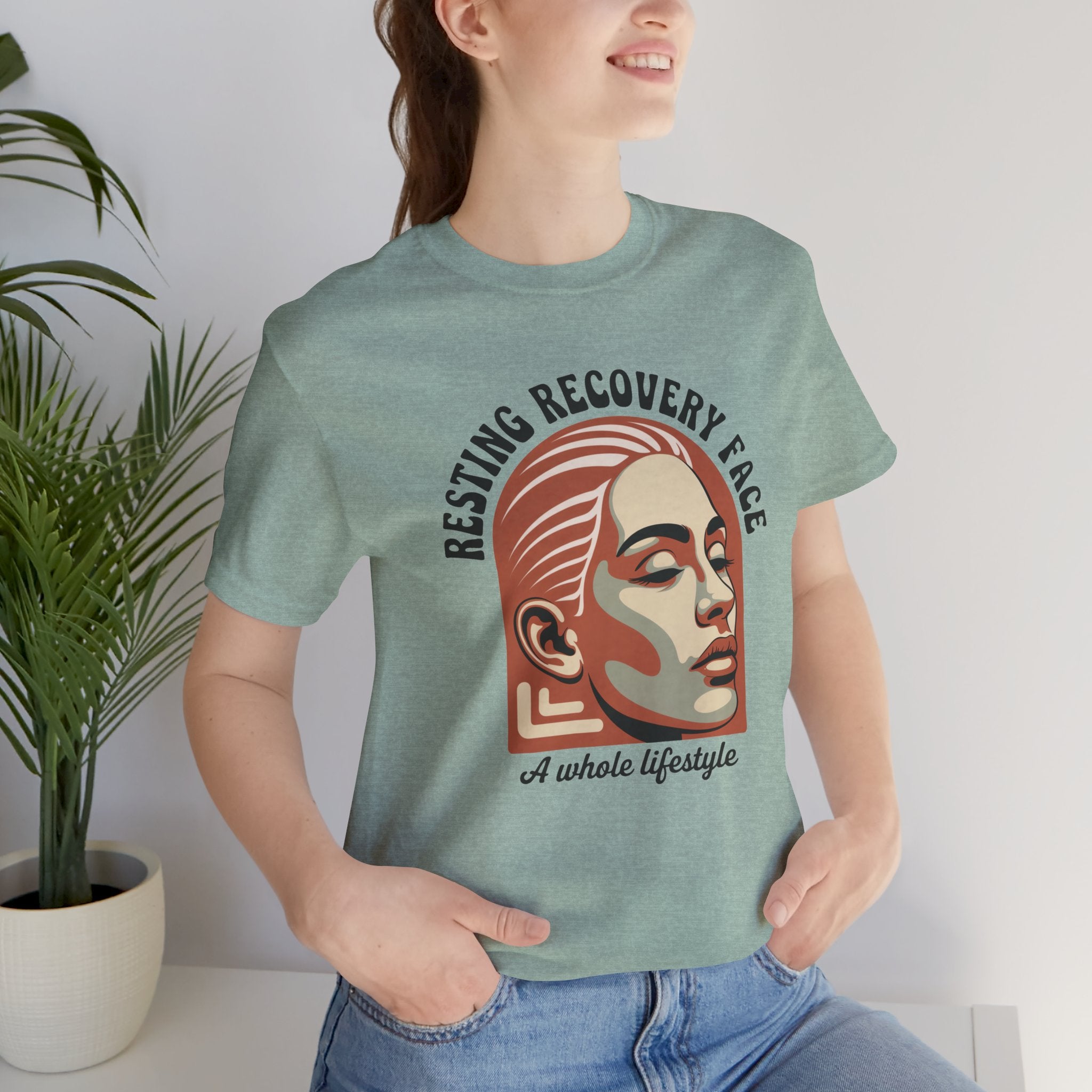 RESTING RECOVERY FACE — Vintage 1970s Retro Beauty Graphic Shirt