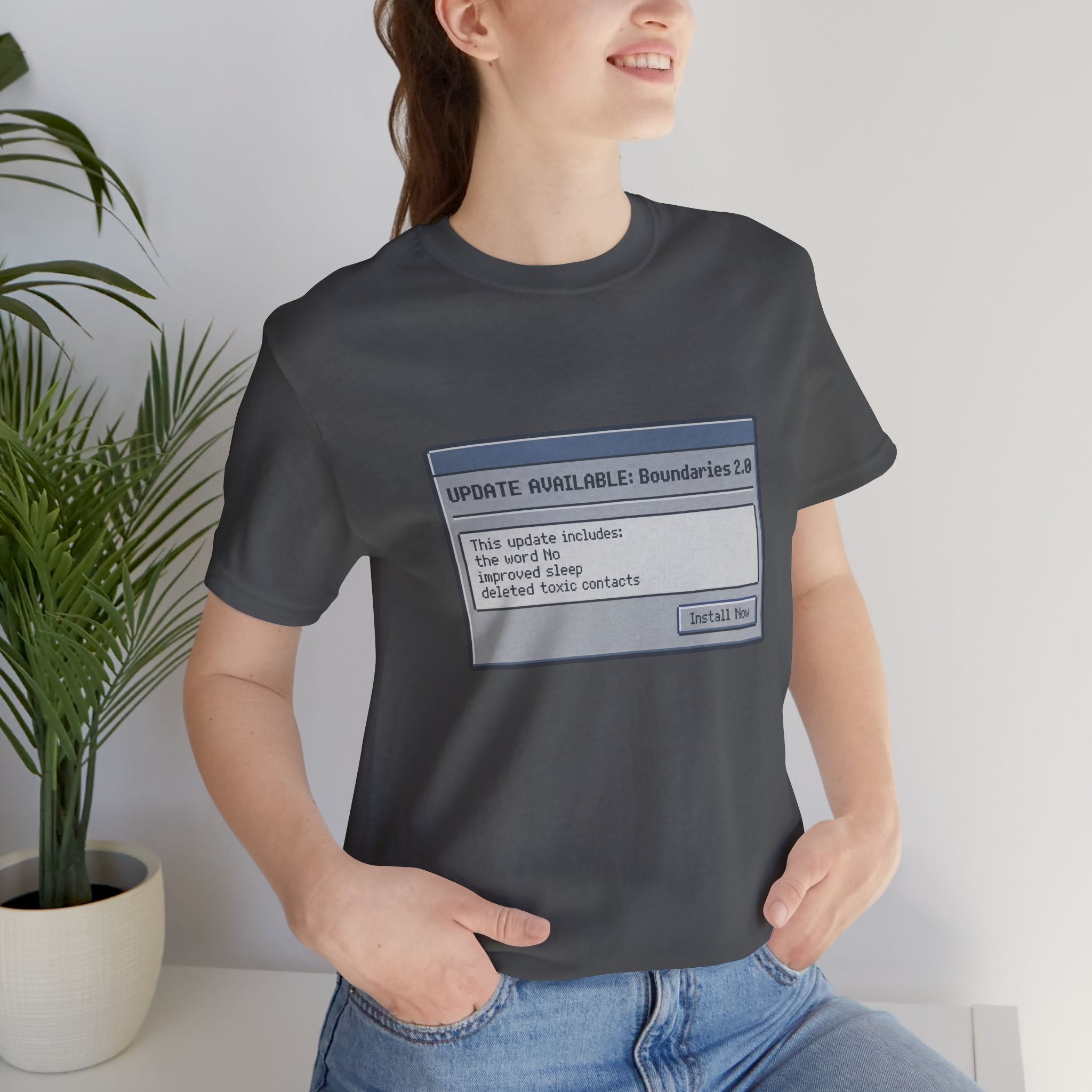 "Update Available: Boundaries 2.0" Retro OS Graphic Shirt