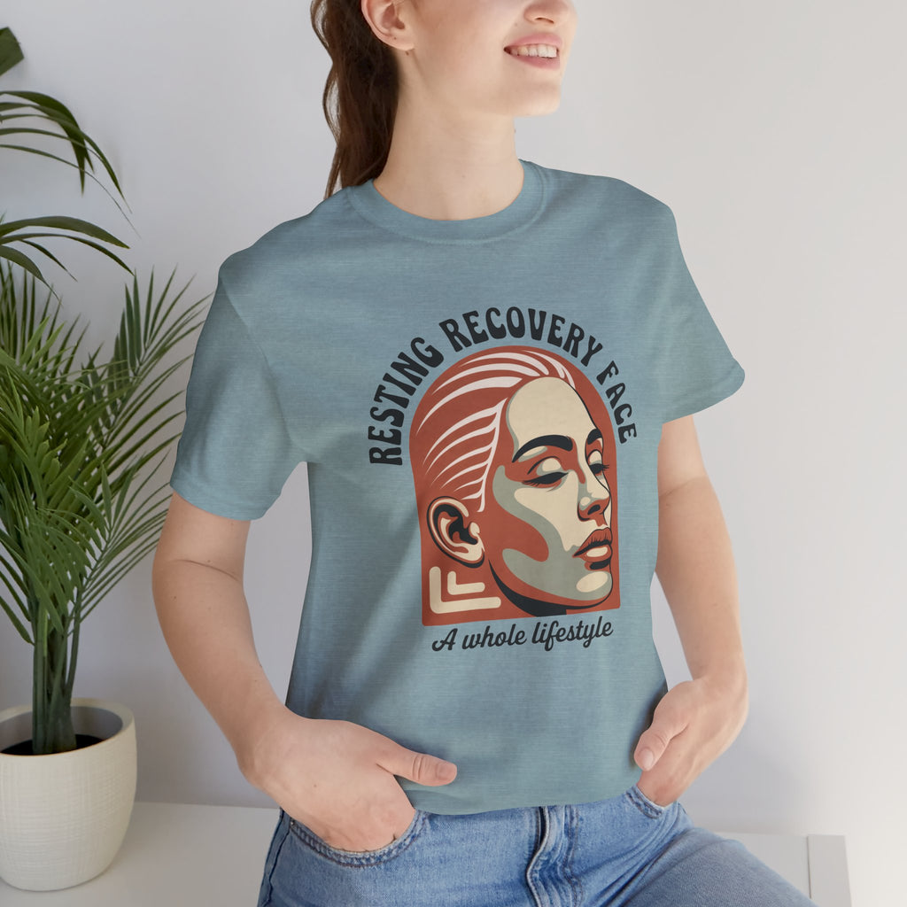 RESTING RECOVERY FACE — Vintage 1970s Retro Beauty Graphic Shirt