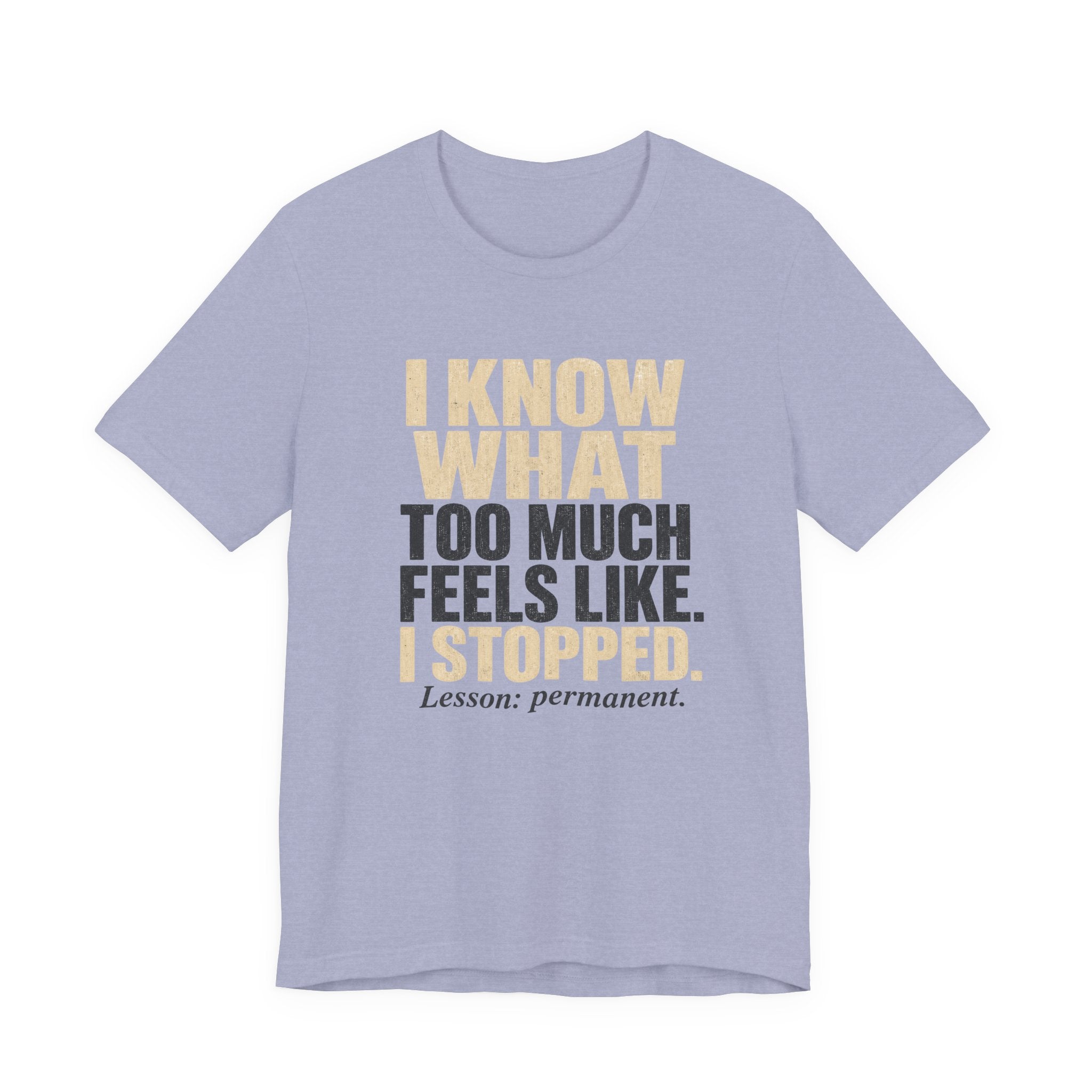 I Know What Too Much Feels Like I Stopped Unisex T-Shirt