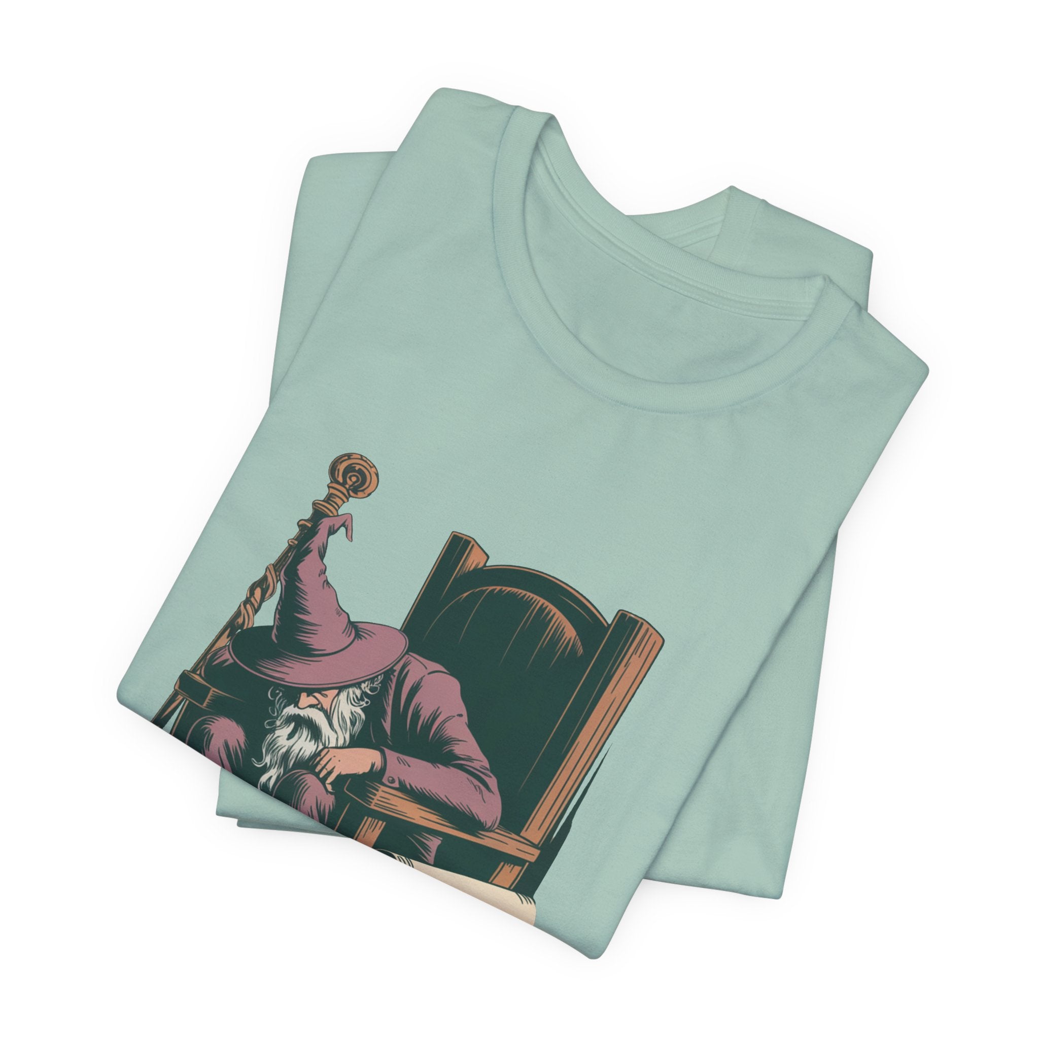 Out of Magic Wizard Tee — Vintage Woodcut Tired Wizard Shirt