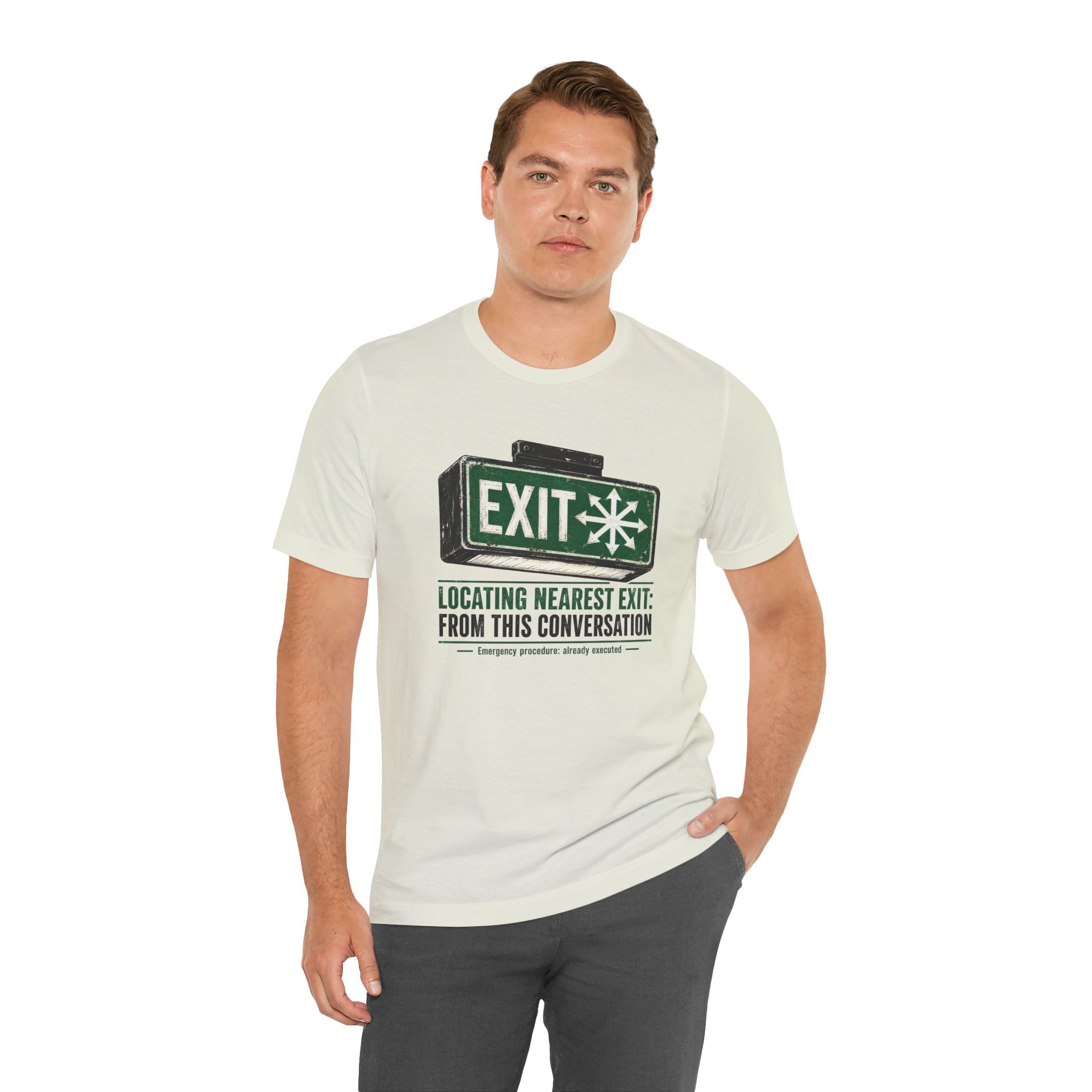 Locating Nearest Exit Unisex T-Shirt