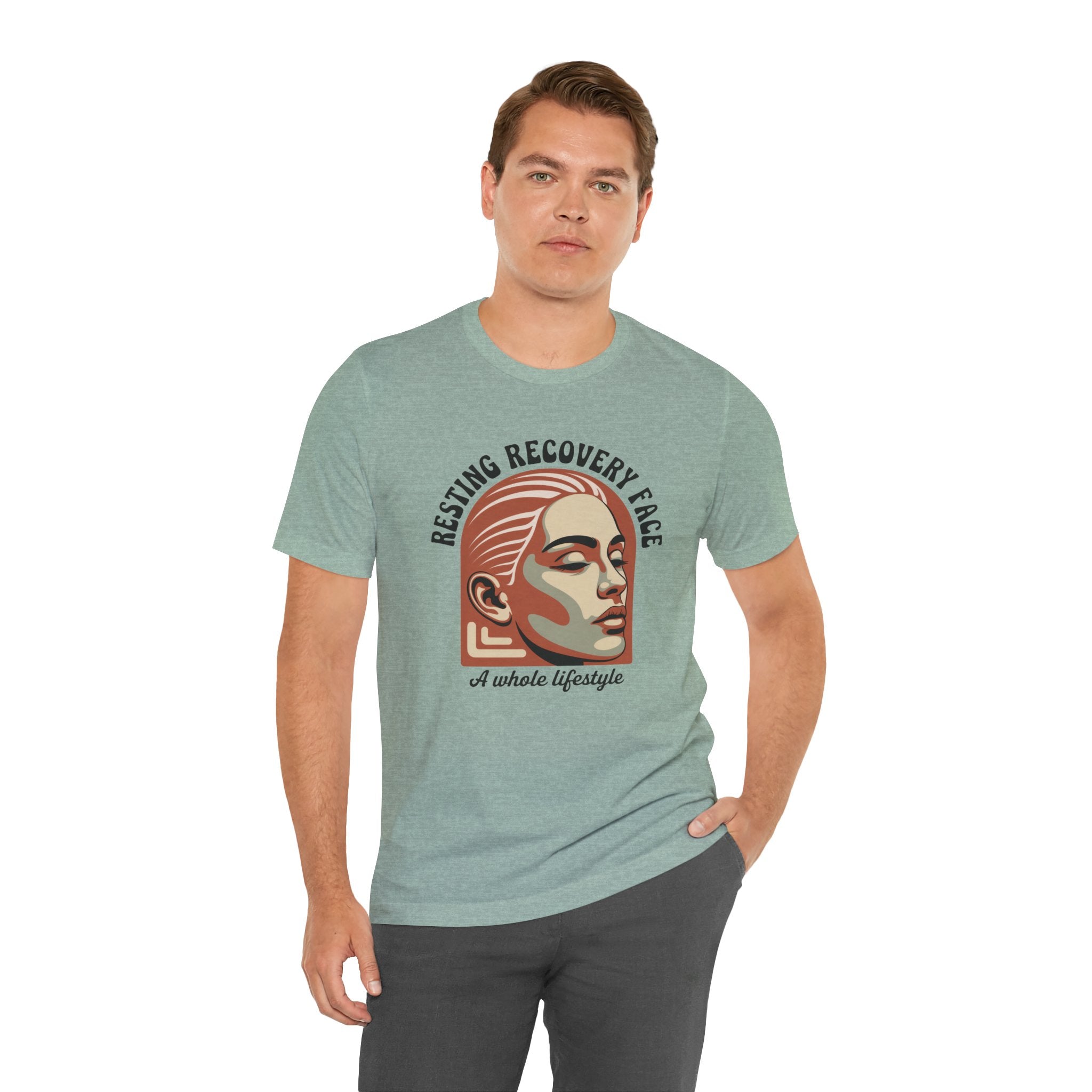 RESTING RECOVERY FACE — Vintage 1970s Retro Beauty Graphic Shirt