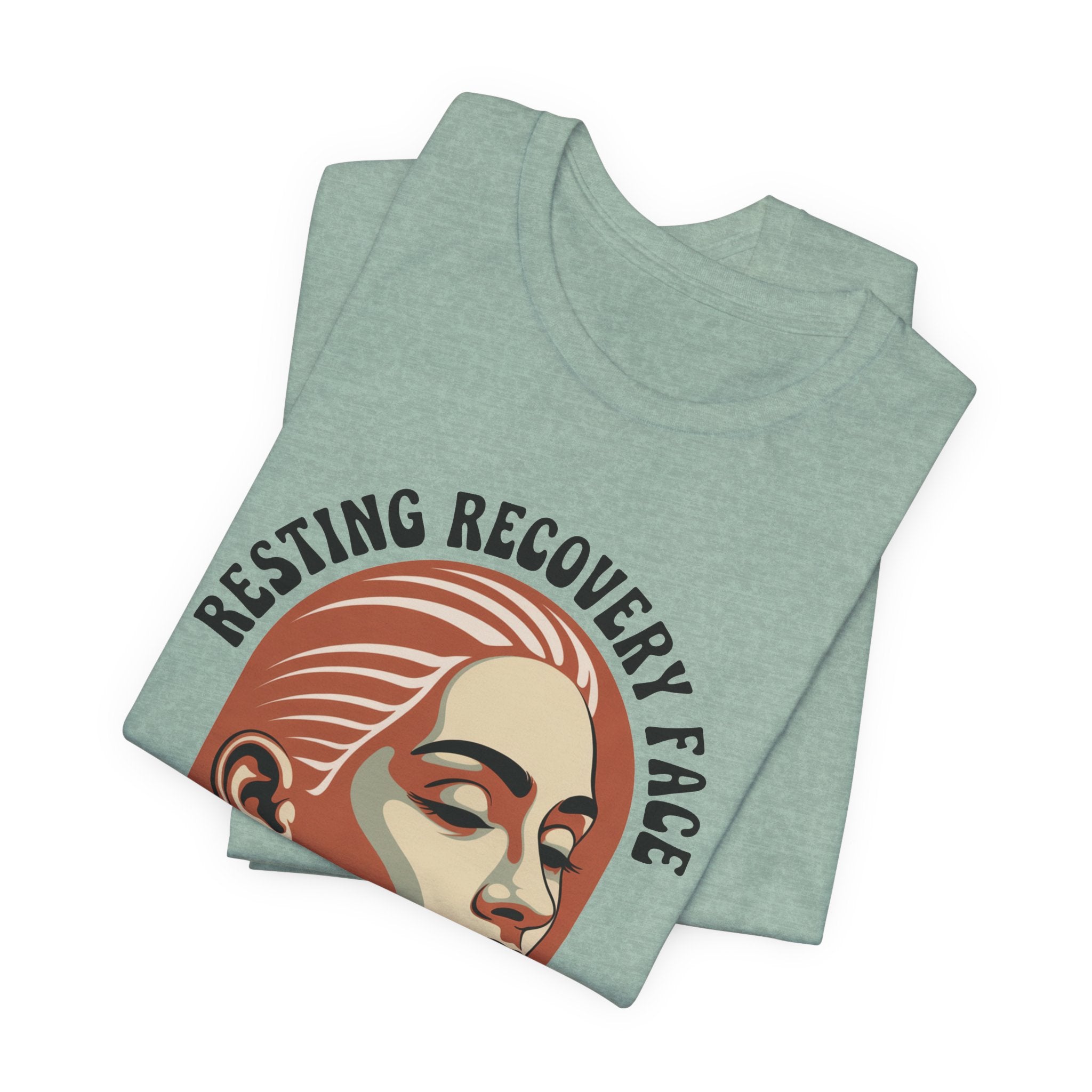 RESTING RECOVERY FACE — Vintage 1970s Retro Beauty Graphic Shirt