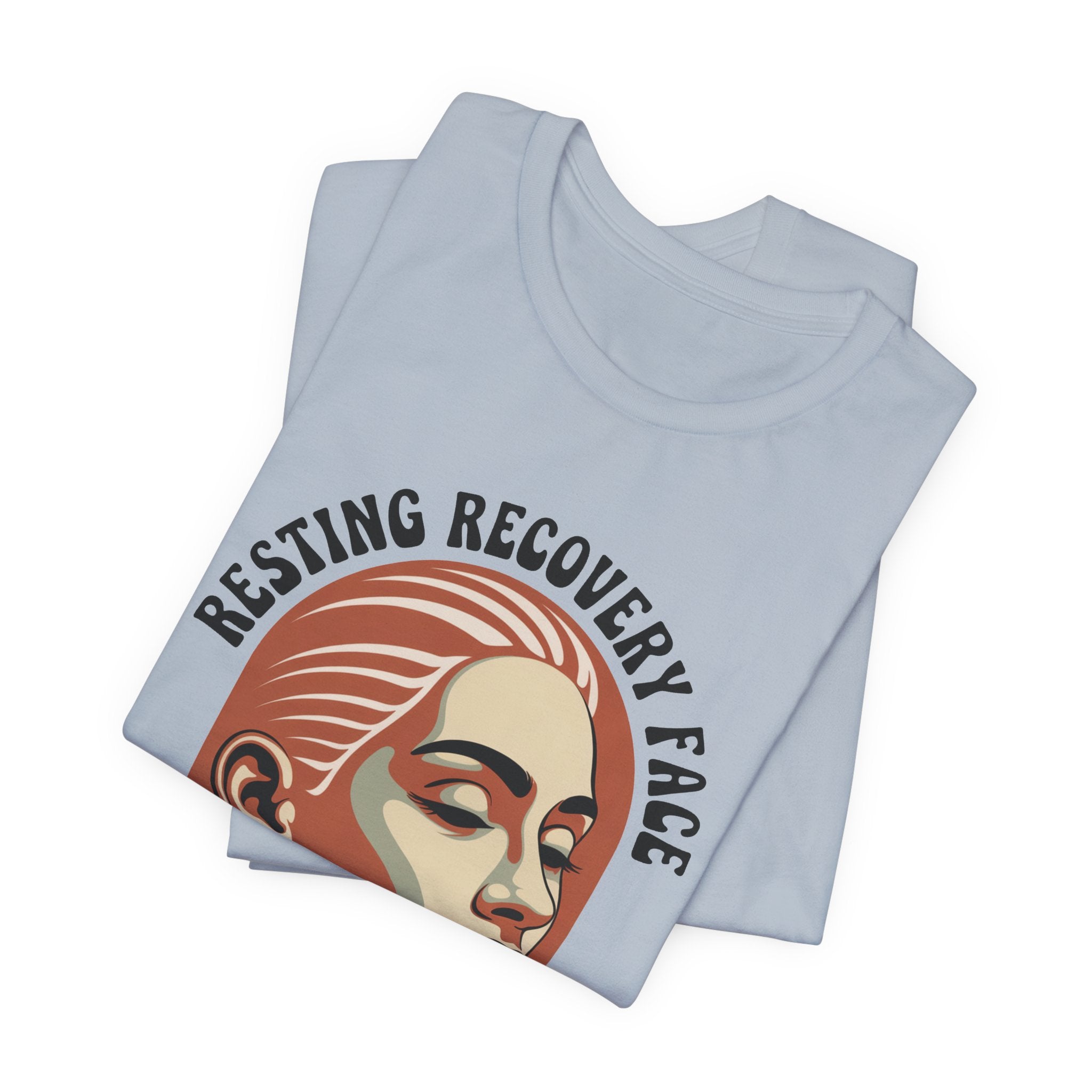 RESTING RECOVERY FACE — Vintage 1970s Retro Beauty Graphic Shirt