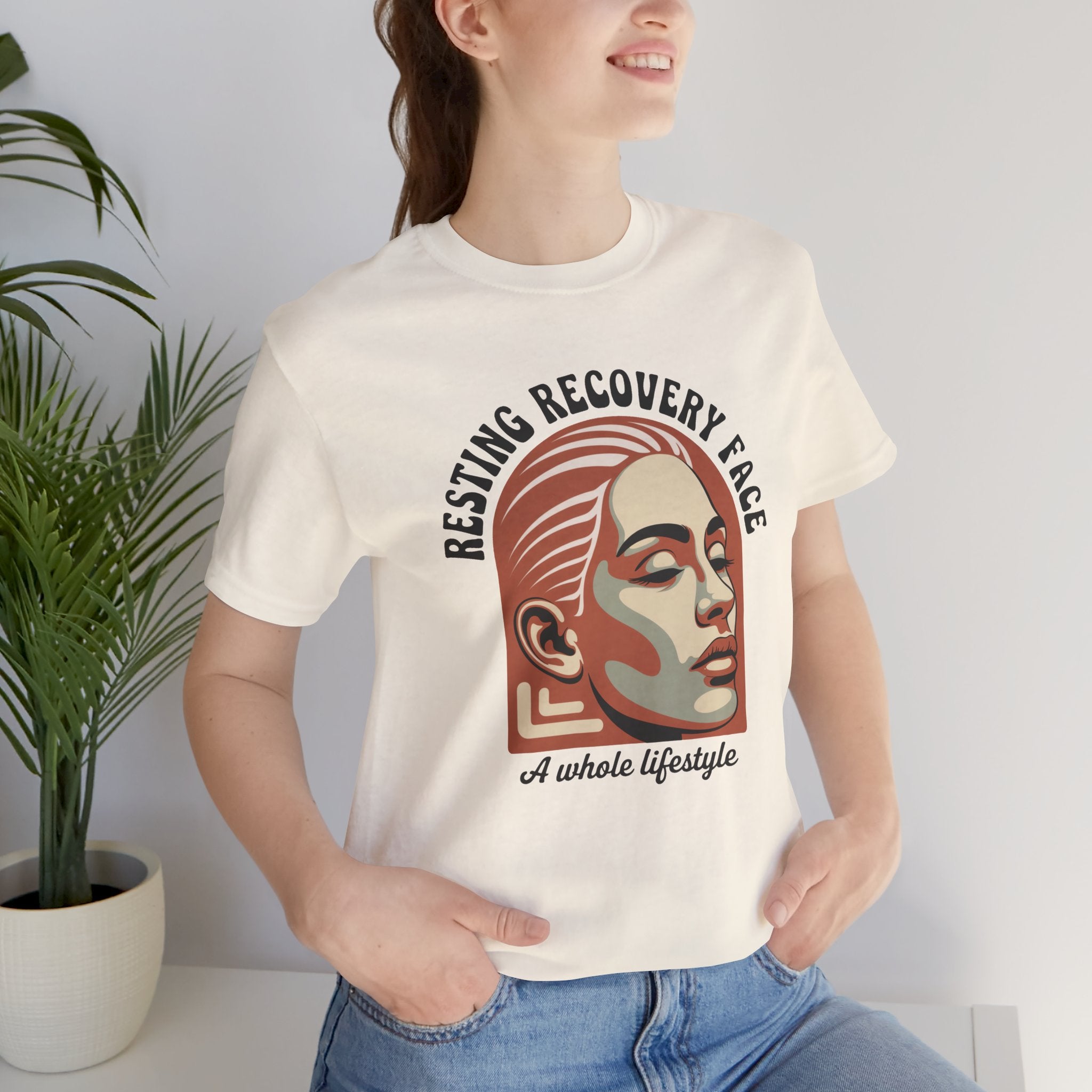 RESTING RECOVERY FACE — Vintage 1970s Retro Beauty Graphic Shirt