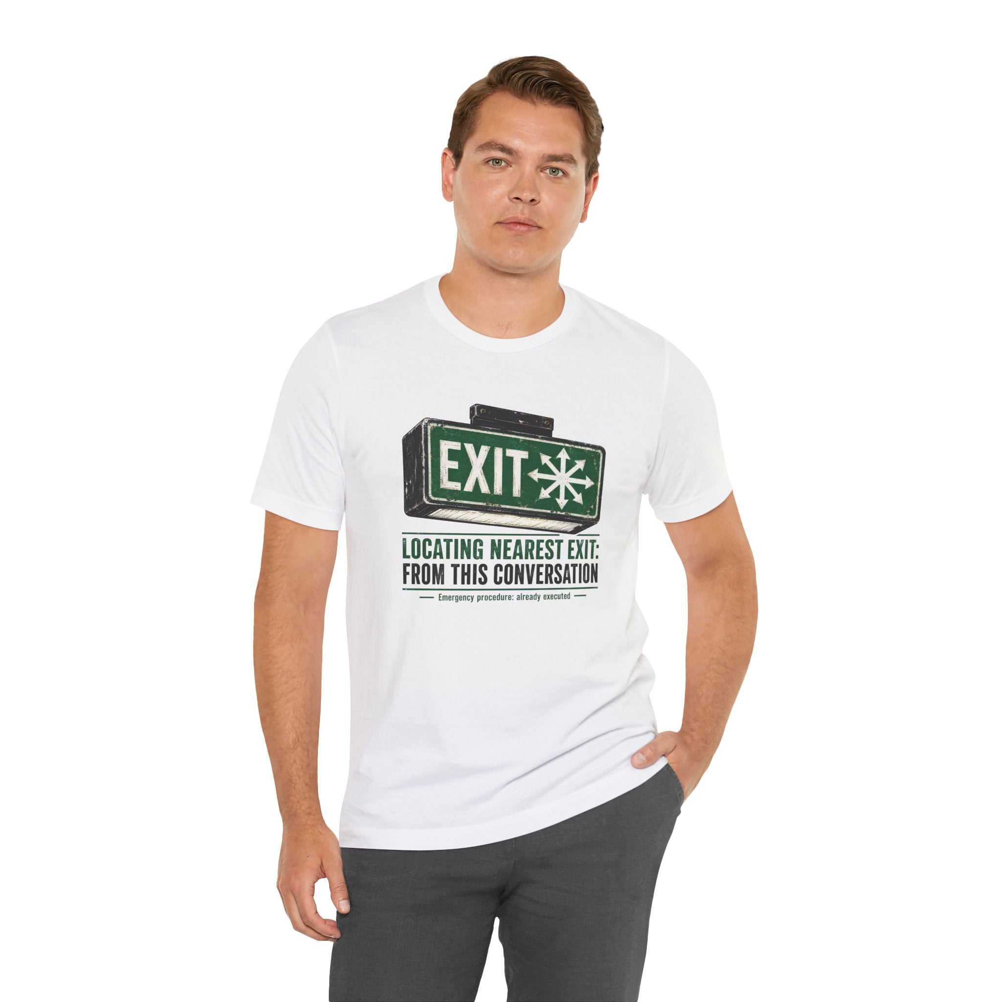 Locating Nearest Exit Unisex T-Shirt