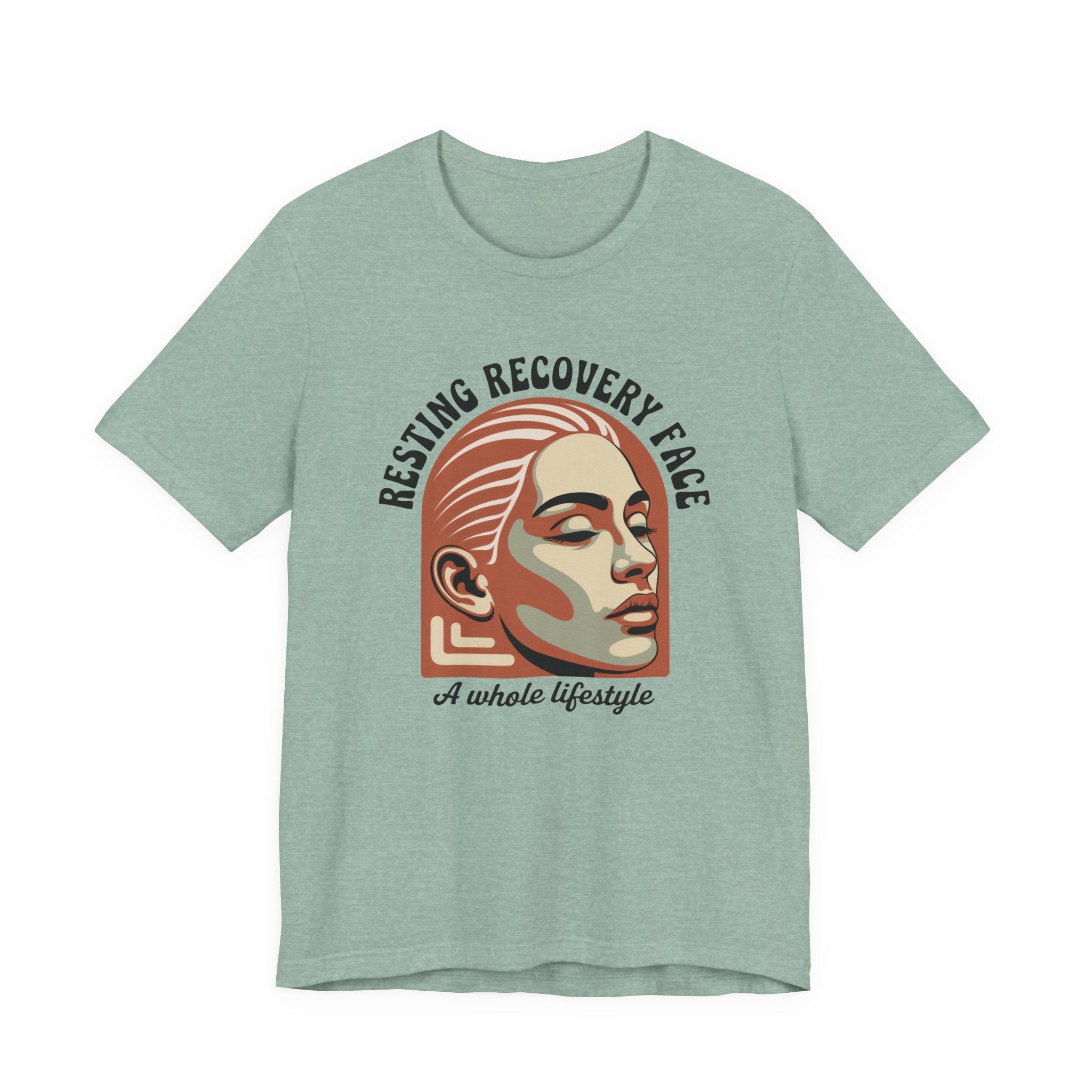 RESTING RECOVERY FACE — Vintage 1970s Retro Beauty Graphic Shirt