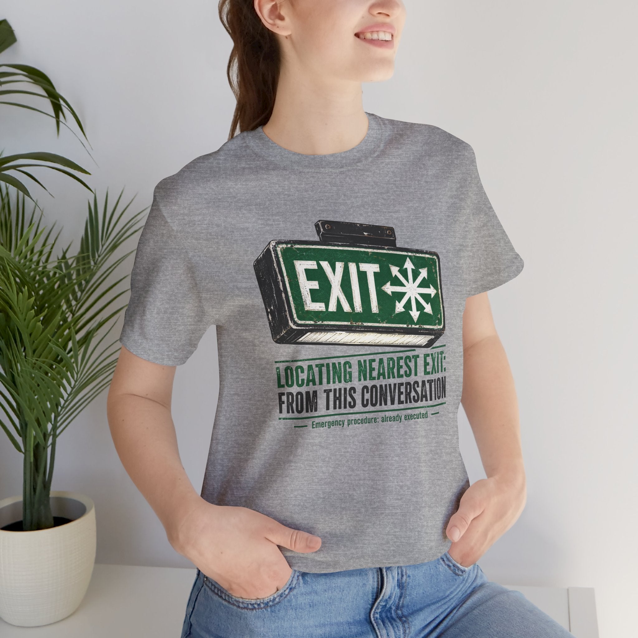 Locating Nearest Exit Unisex T-Shirt