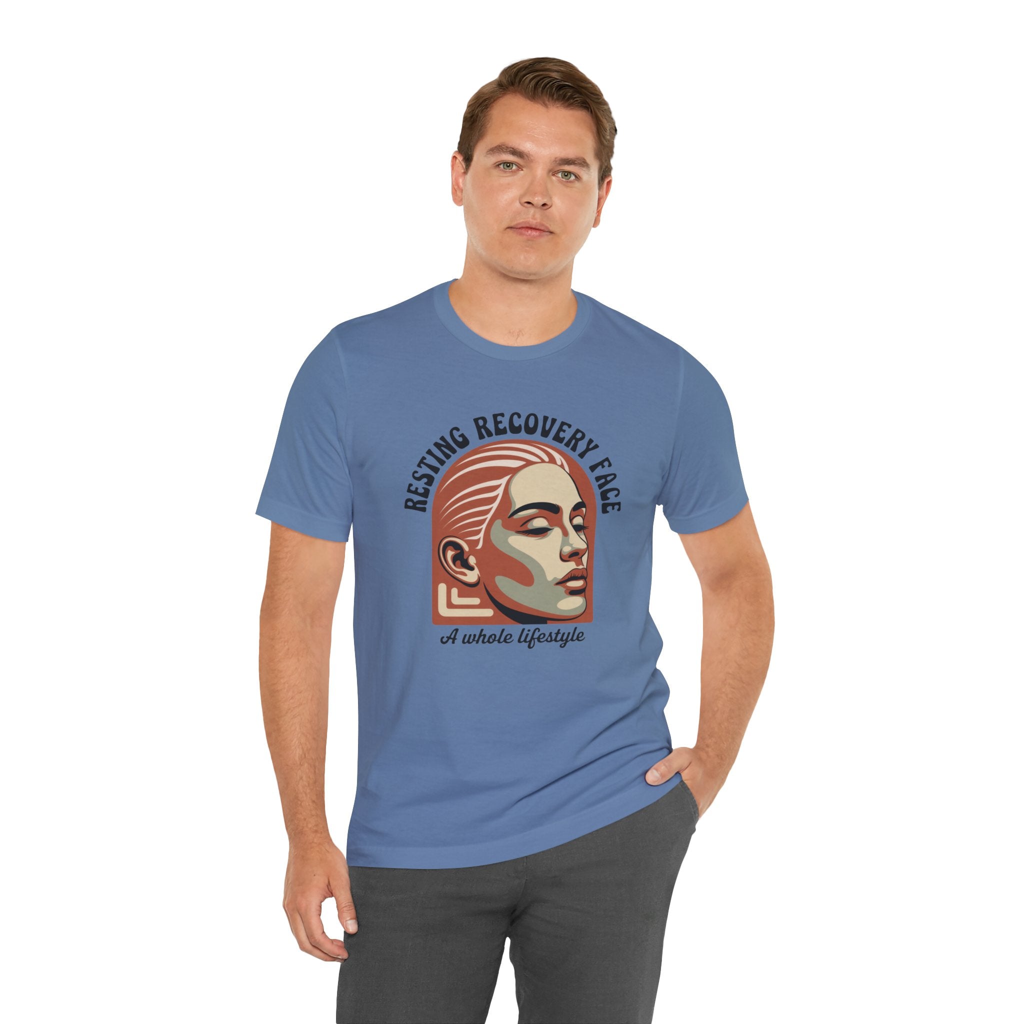 RESTING RECOVERY FACE — Vintage 1970s Retro Beauty Graphic Shirt