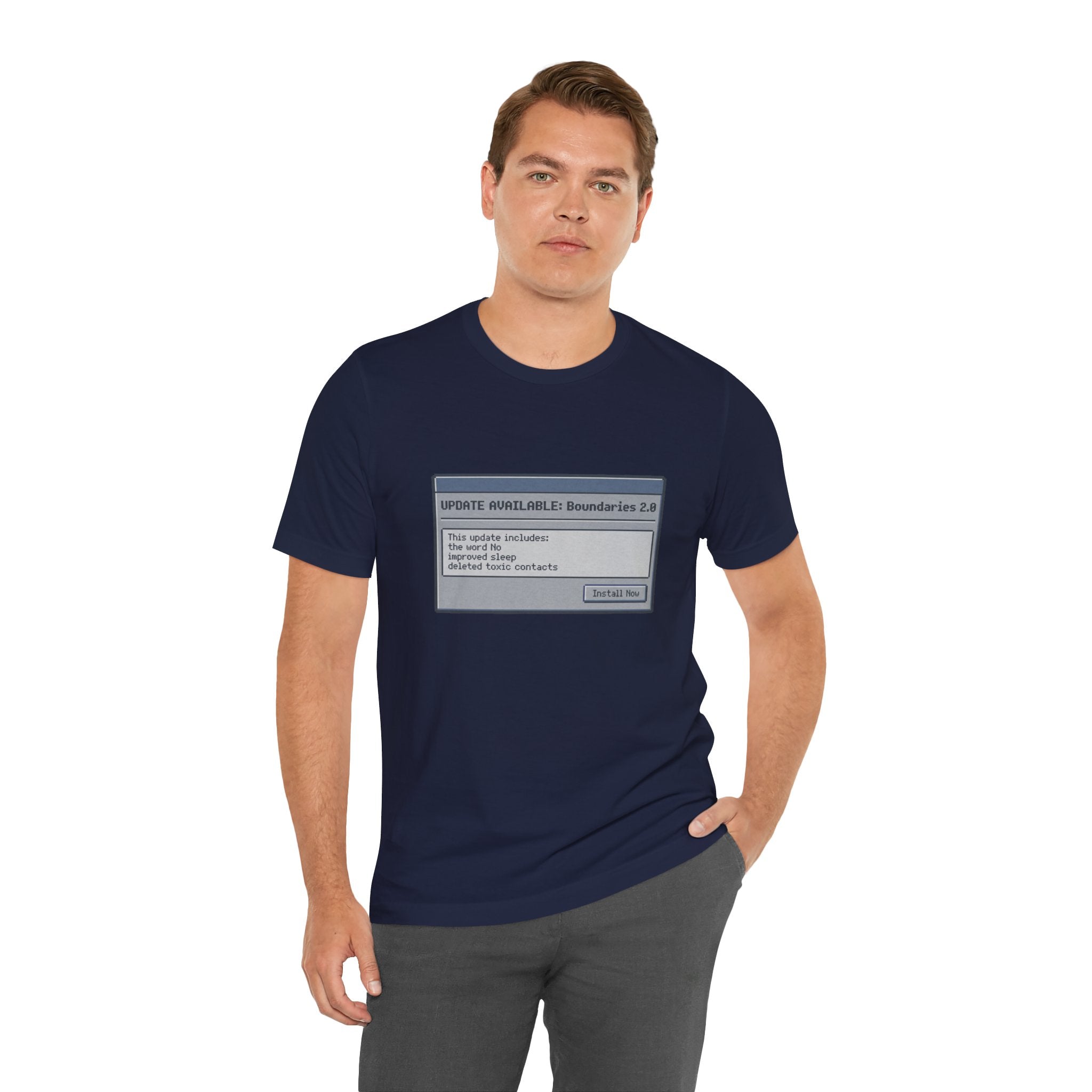 "Update Available: Boundaries 2.0" Retro OS Graphic Shirt