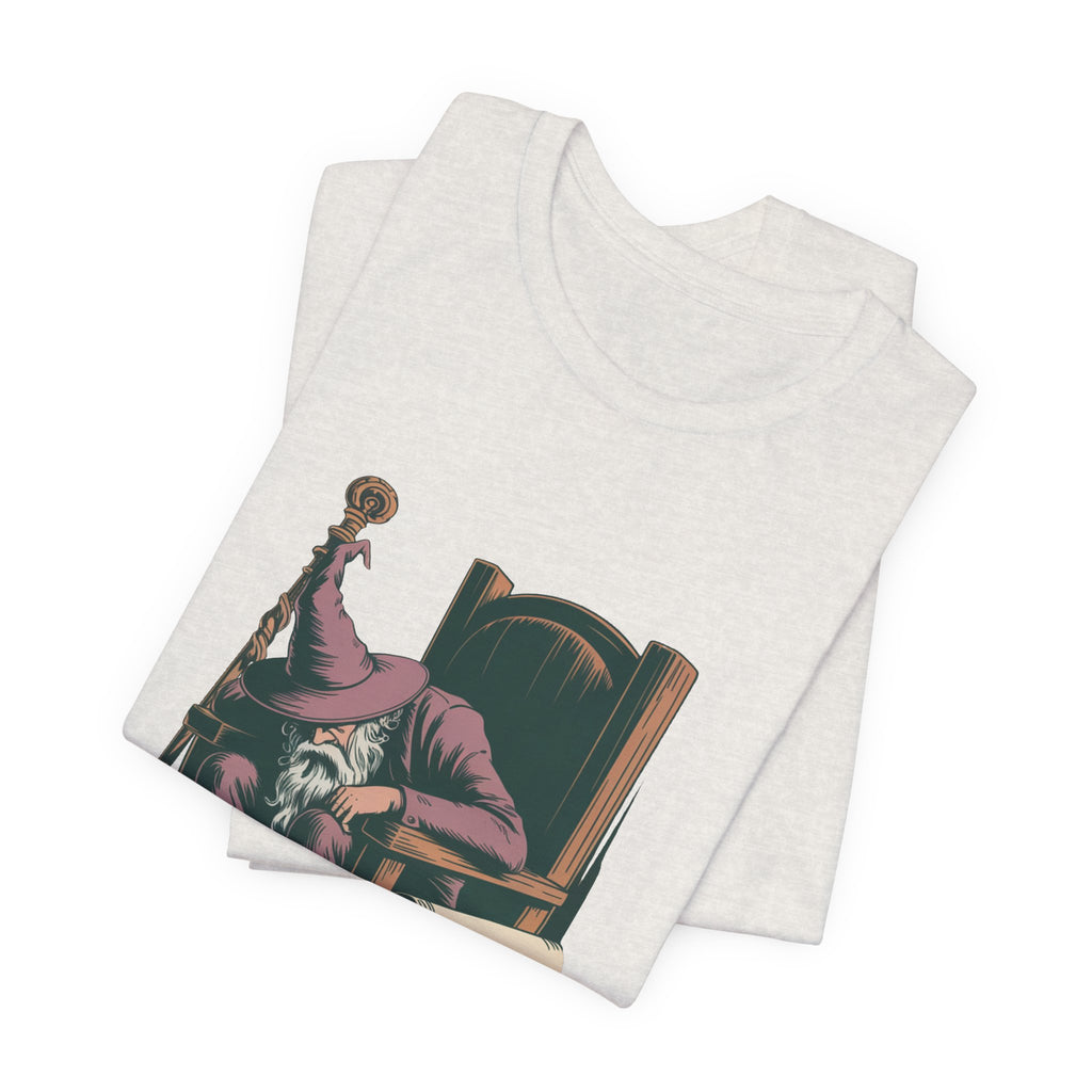 Out of Magic Wizard Tee — Vintage Woodcut Tired Wizard Shirt