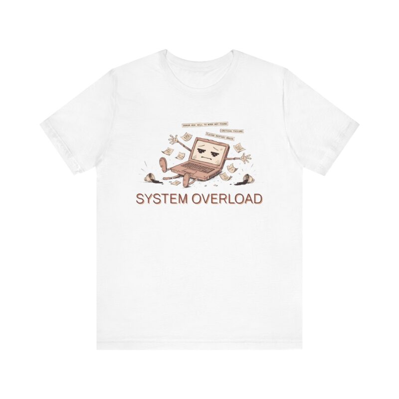 system overload tee — retro laptop cartoon graphic t shirt